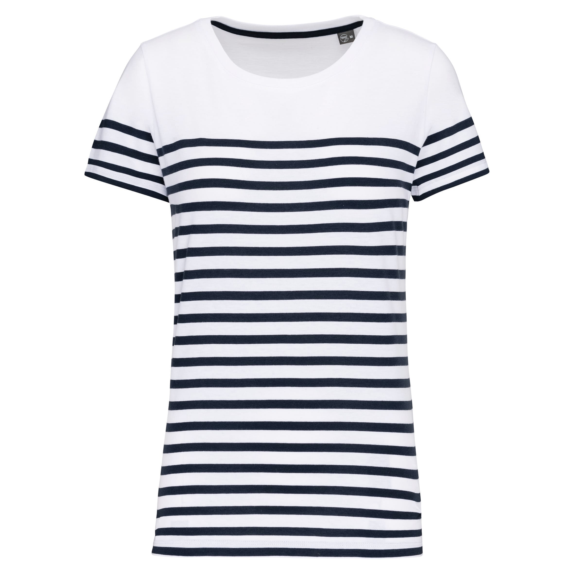 Marine-t-shirt ronde hals Bio dames