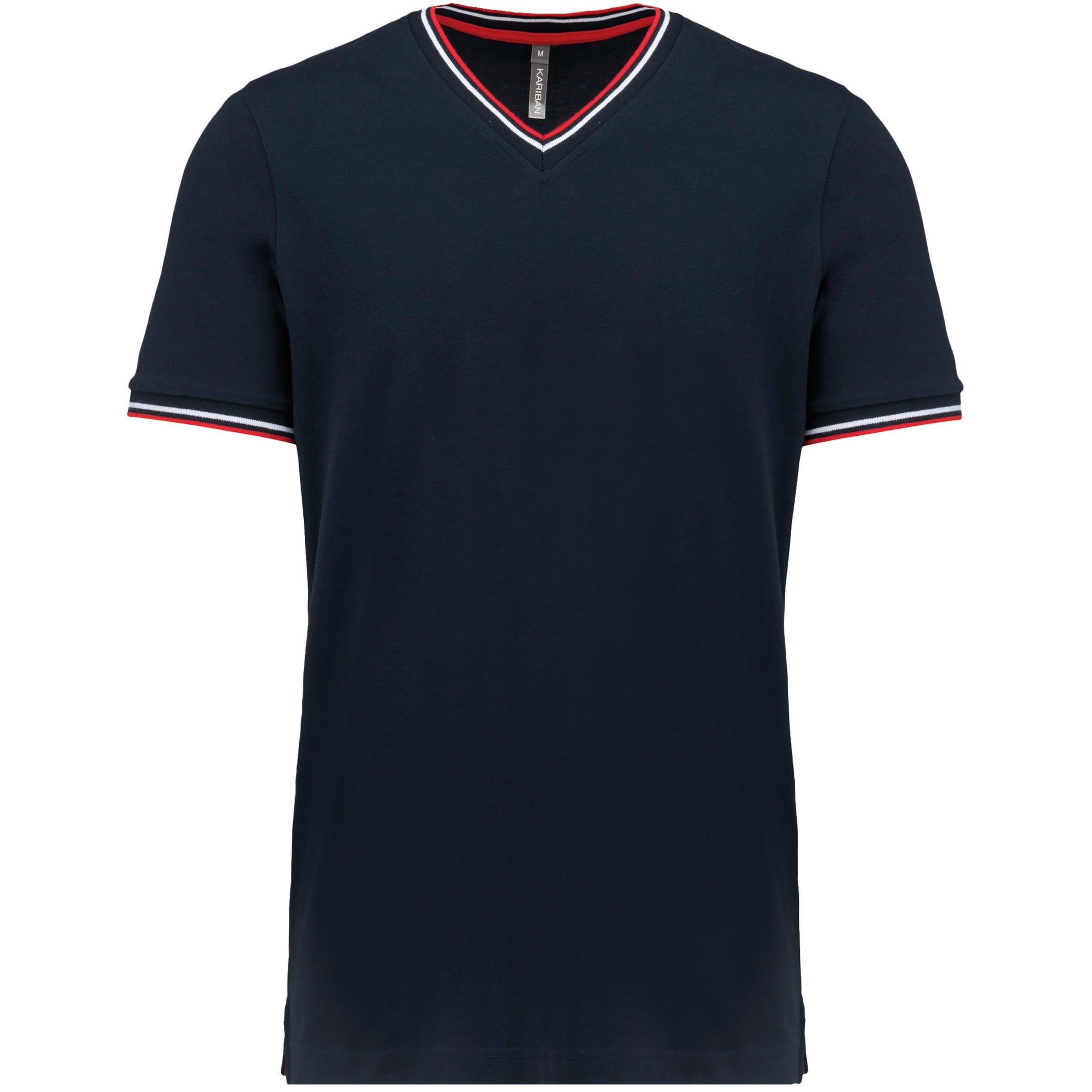 Heren-t-shirt piqué V-hals