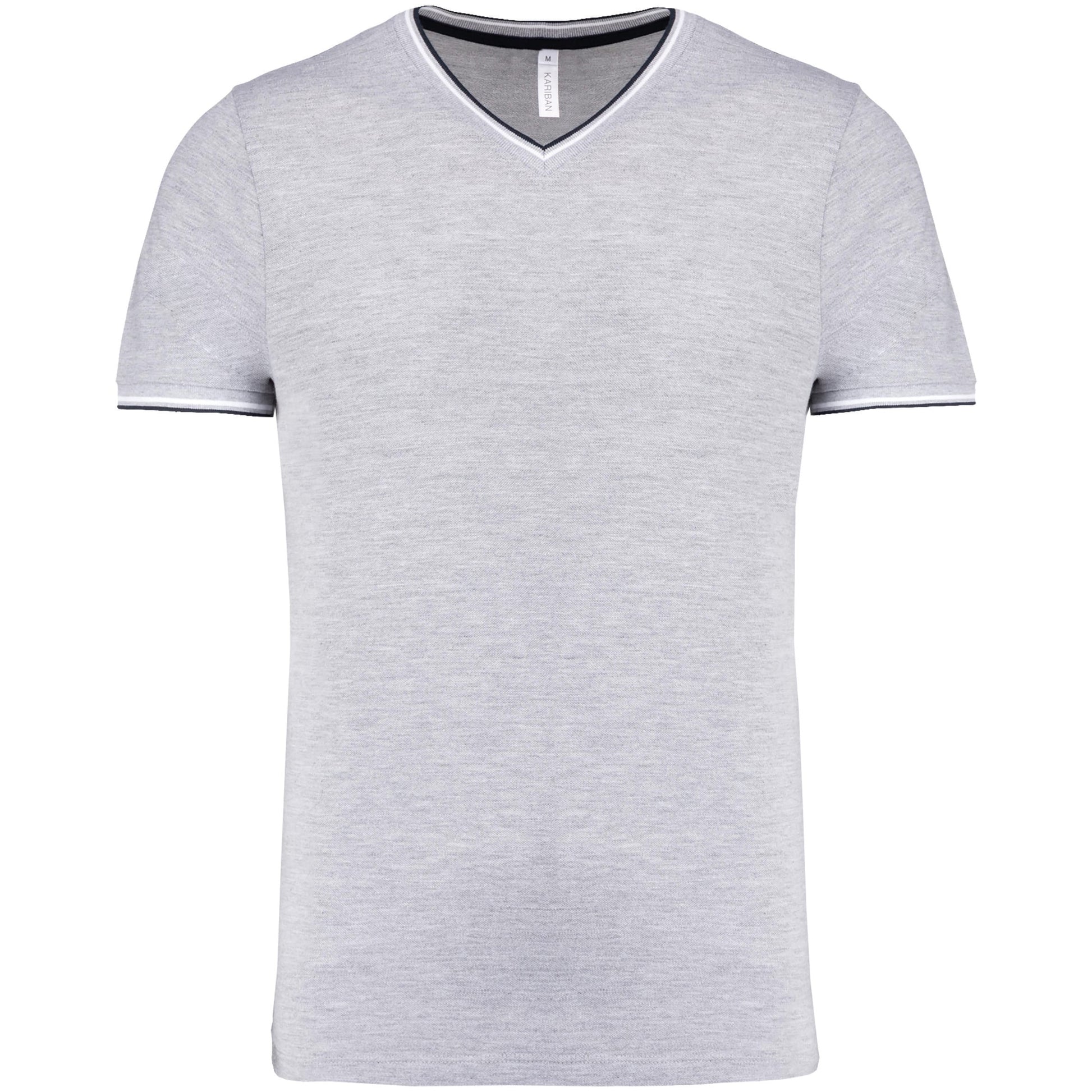 Heren-t-shirt piqué V-hals