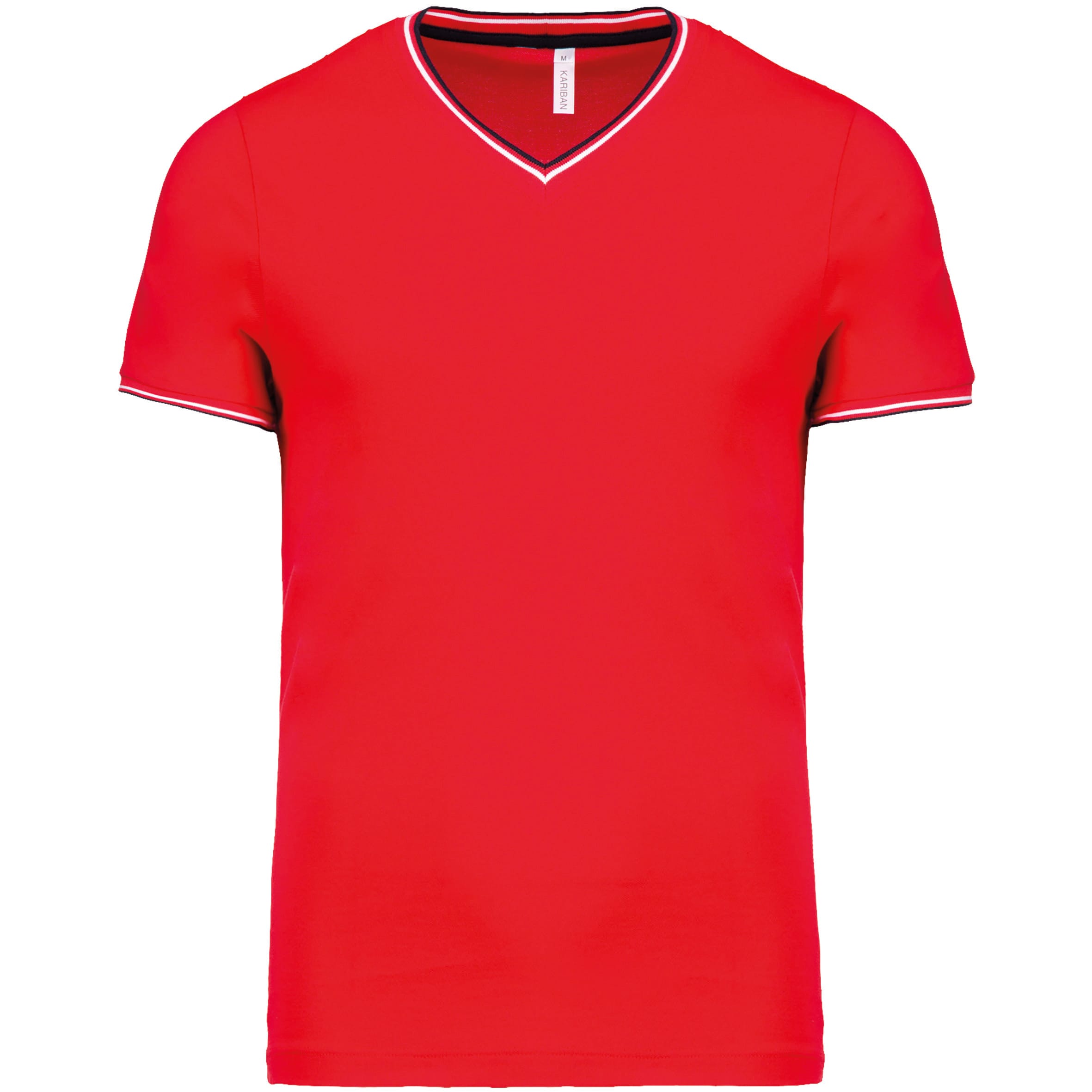 Heren-t-shirt piqué V-hals