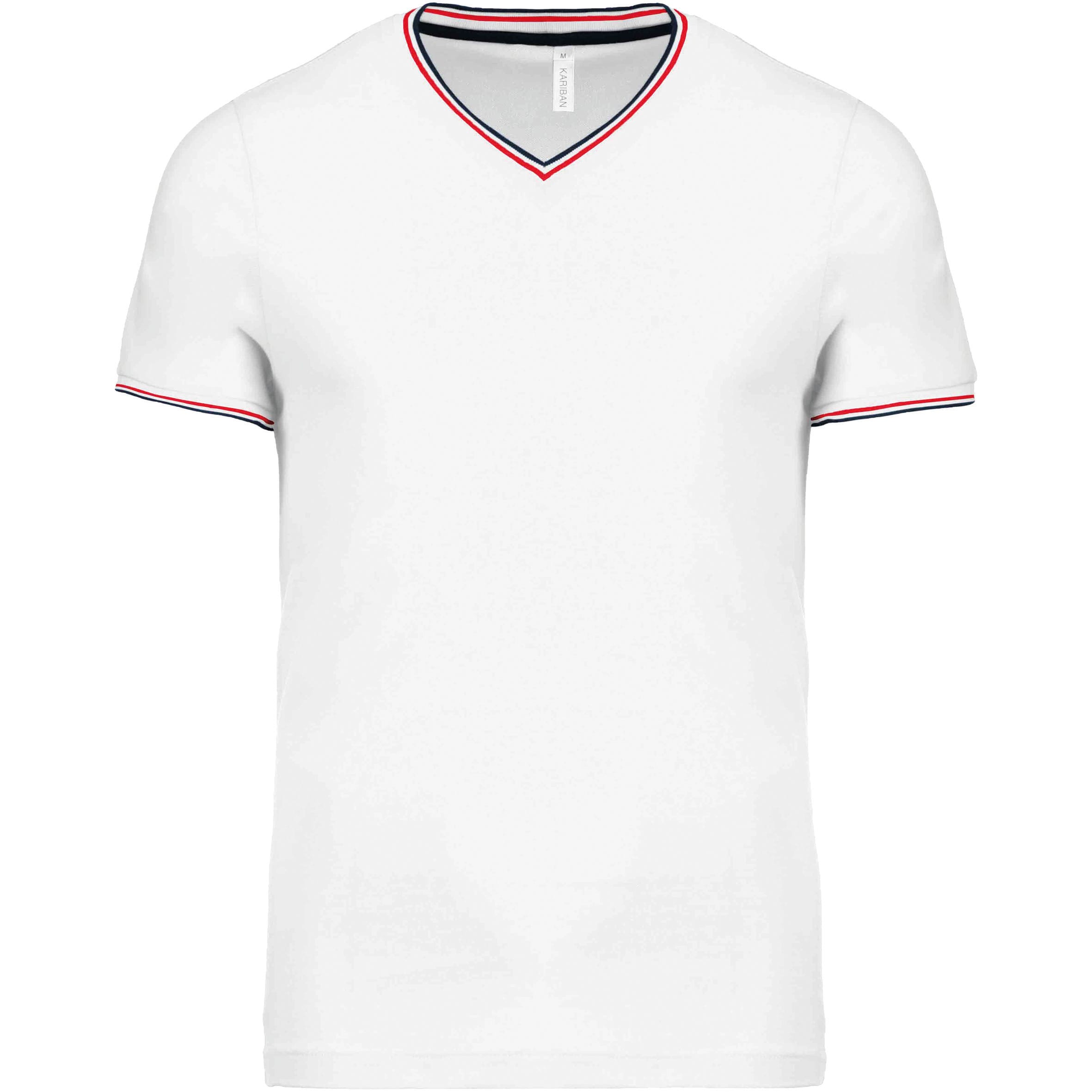Heren-t-shirt piqué V-hals