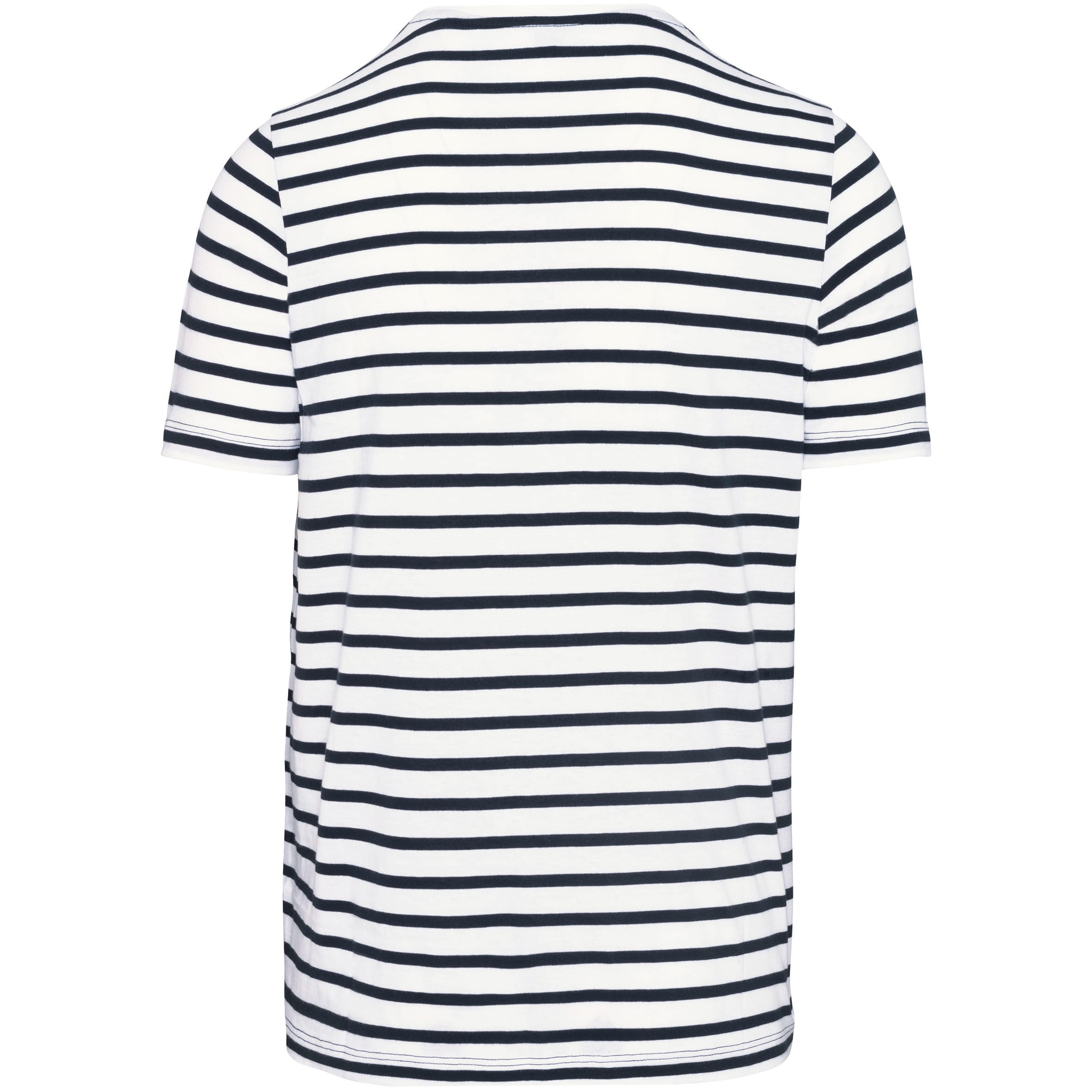 Gestreept T-shirt met zak en korte mouwen