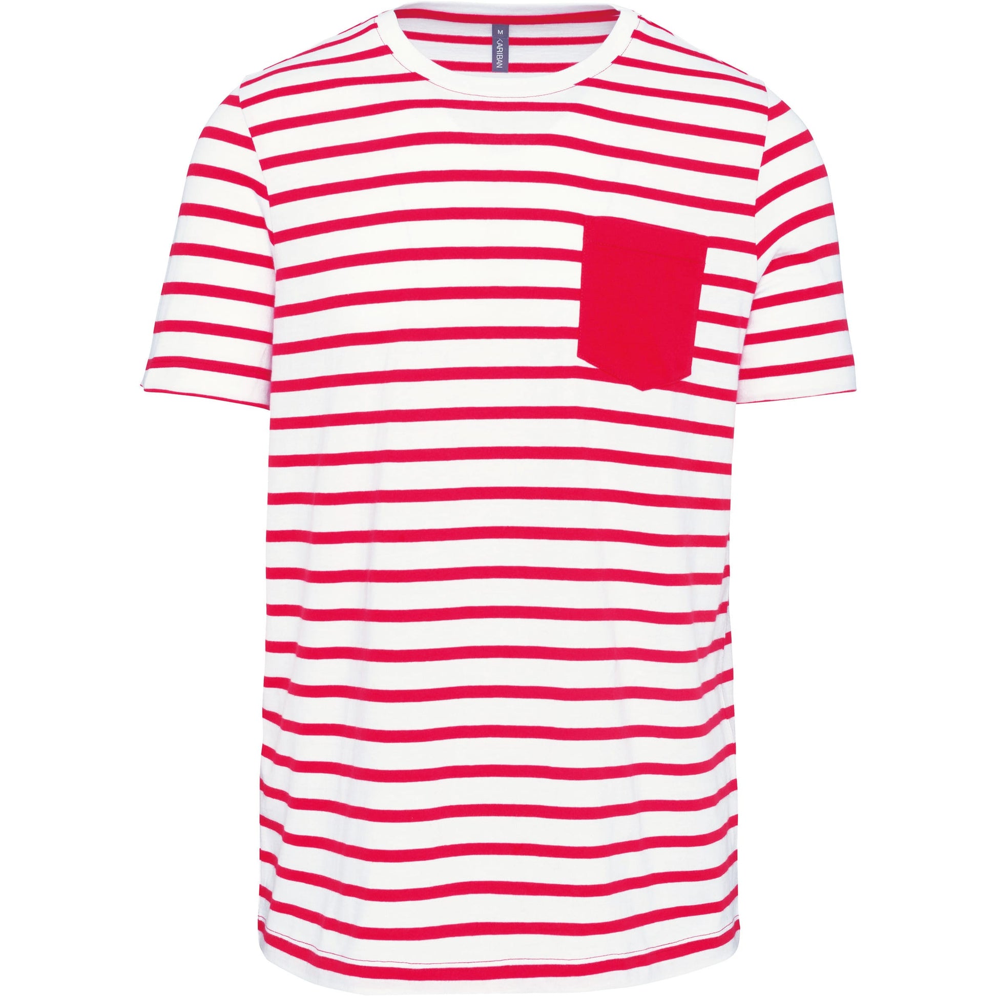 Gestreept T-shirt met zak en korte mouwen