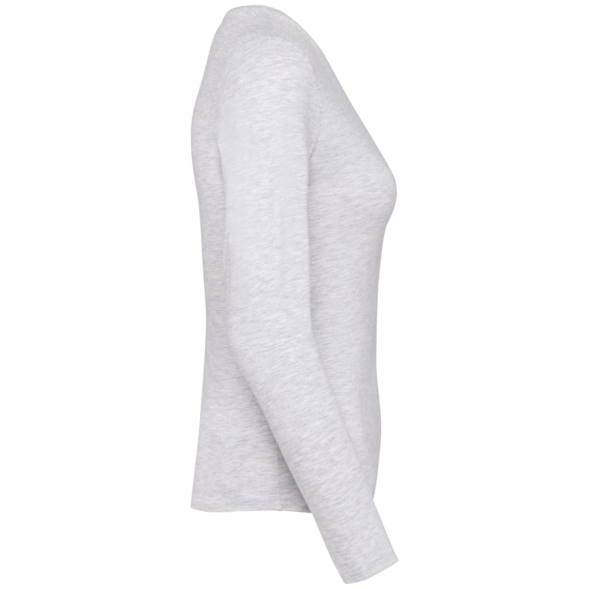 Dames t-shirt V-hals lange mouwen