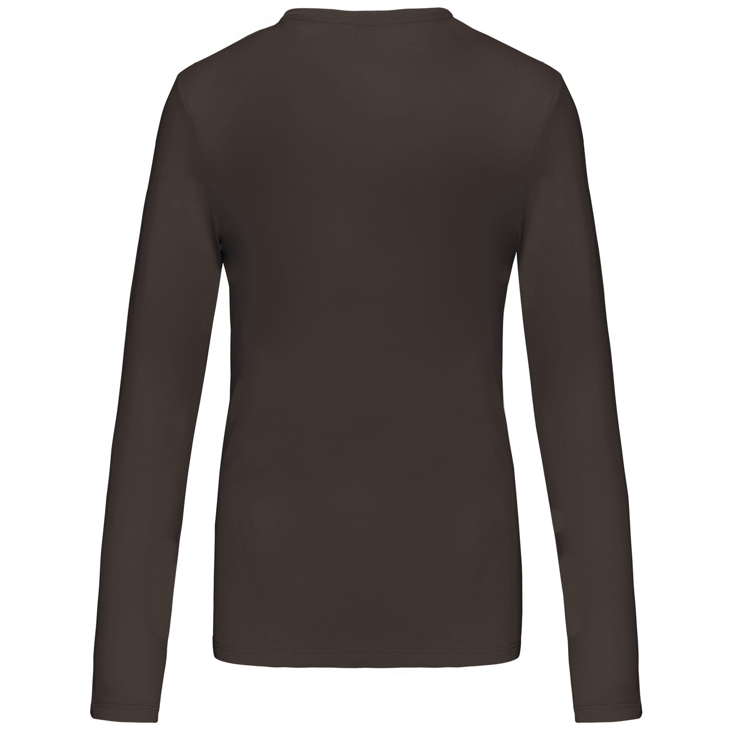 Dames t-shirt V-hals lange mouwen