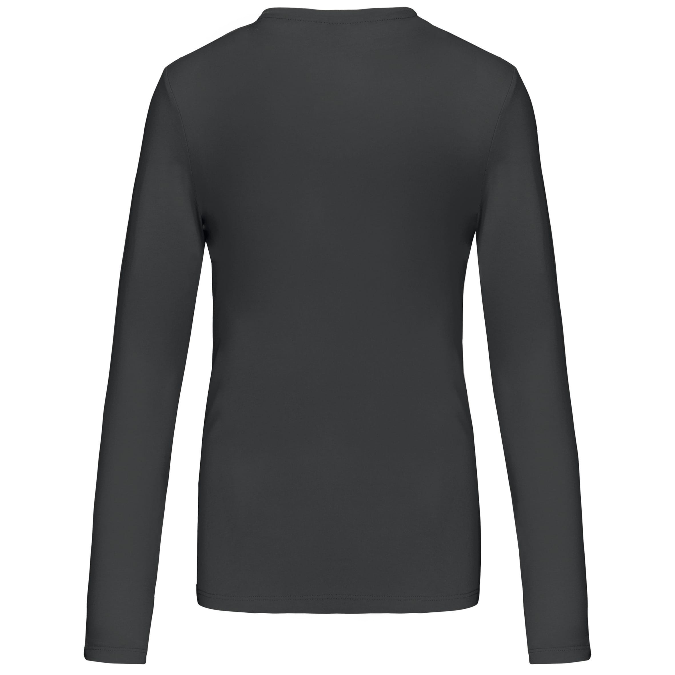 Dames t-shirt V-hals lange mouwen