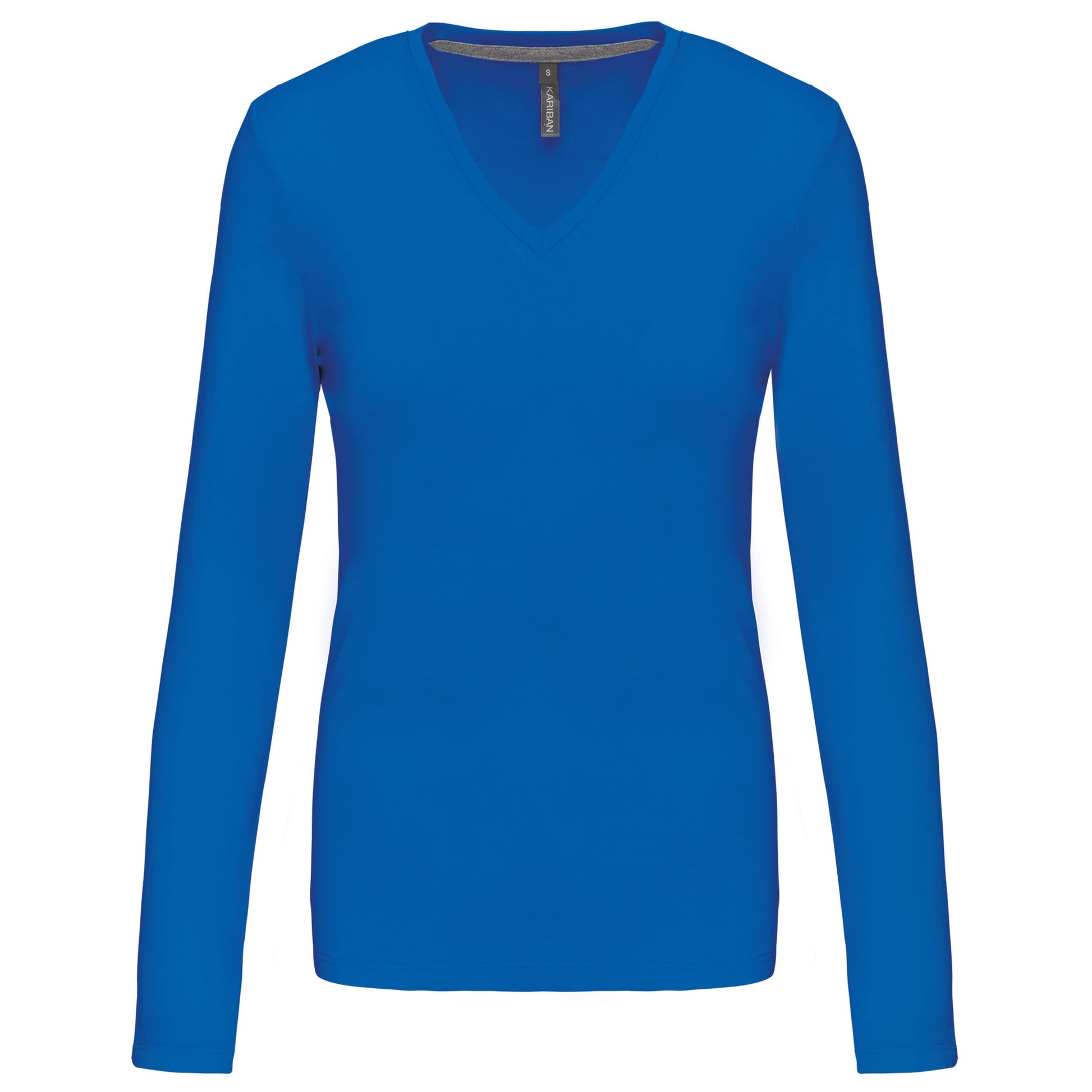 Dames t-shirt V-hals lange mouwen