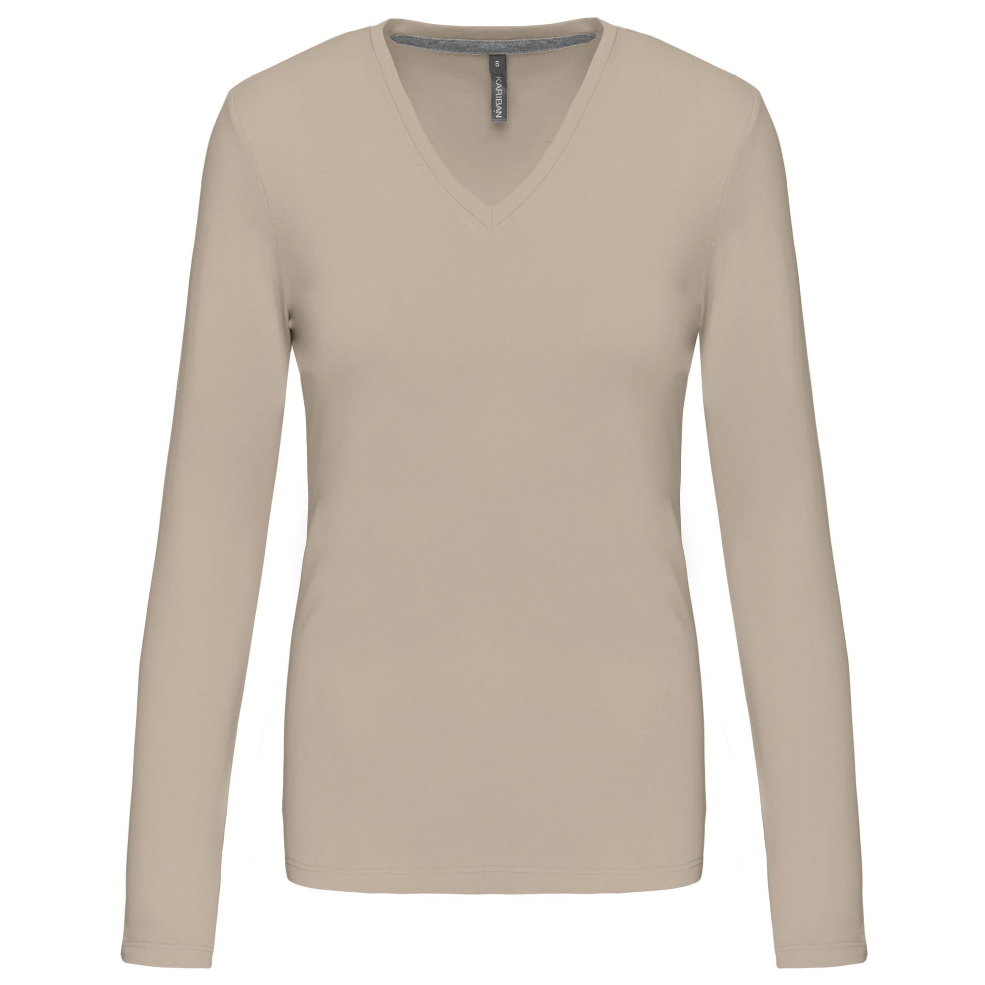 Dames t-shirt V-hals lange mouwen