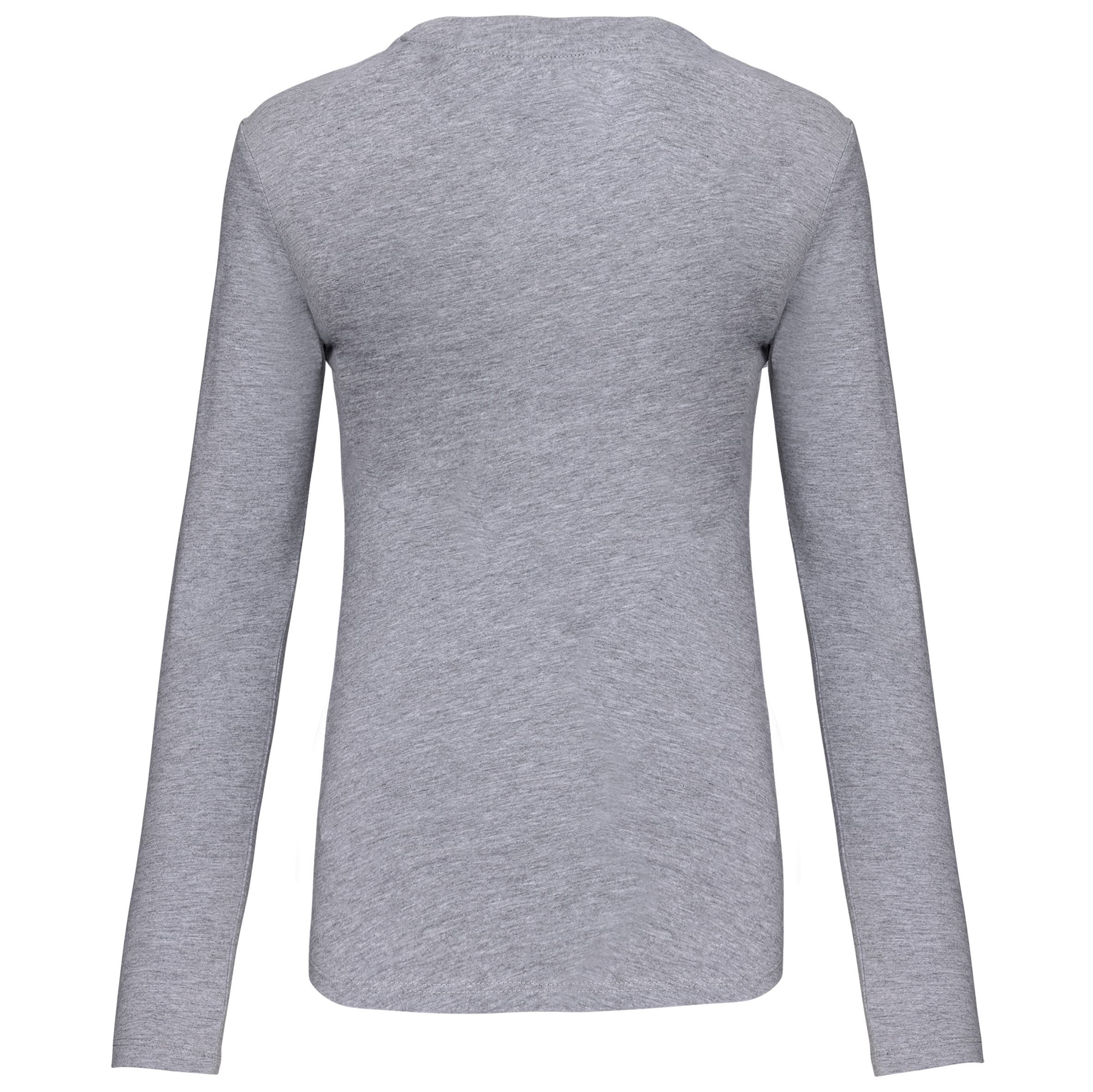 Dames t-shirt V-hals lange mouwen