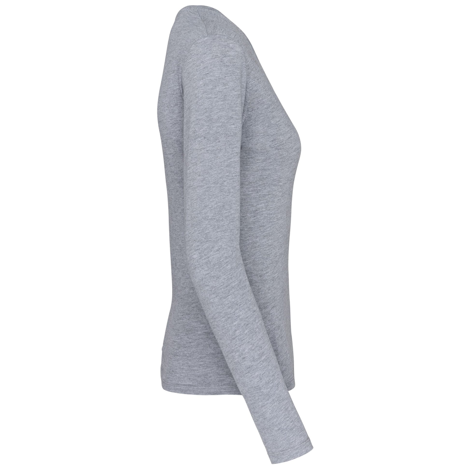 Dames t-shirt V-hals lange mouwen
