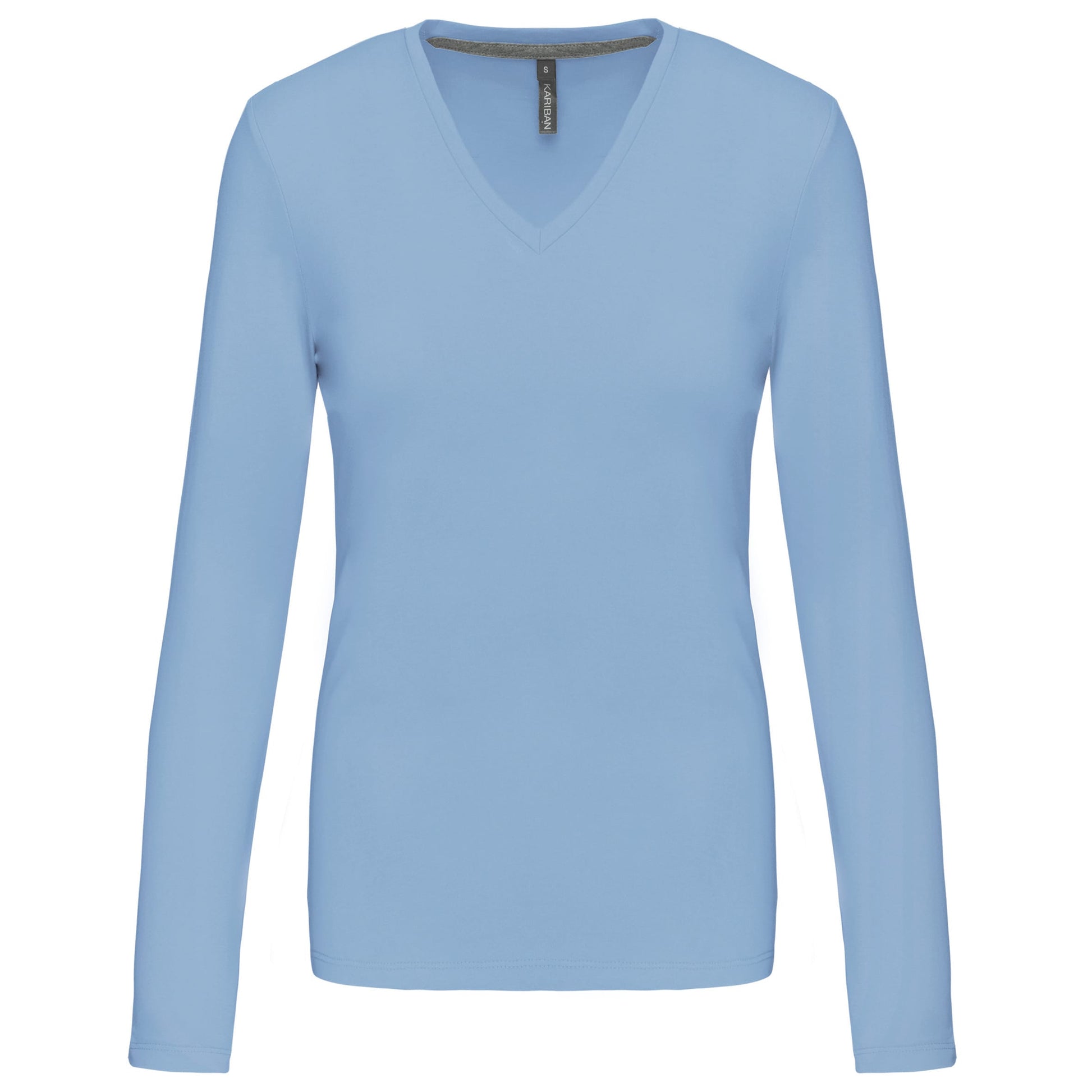 Dames t-shirt V-hals lange mouwen
