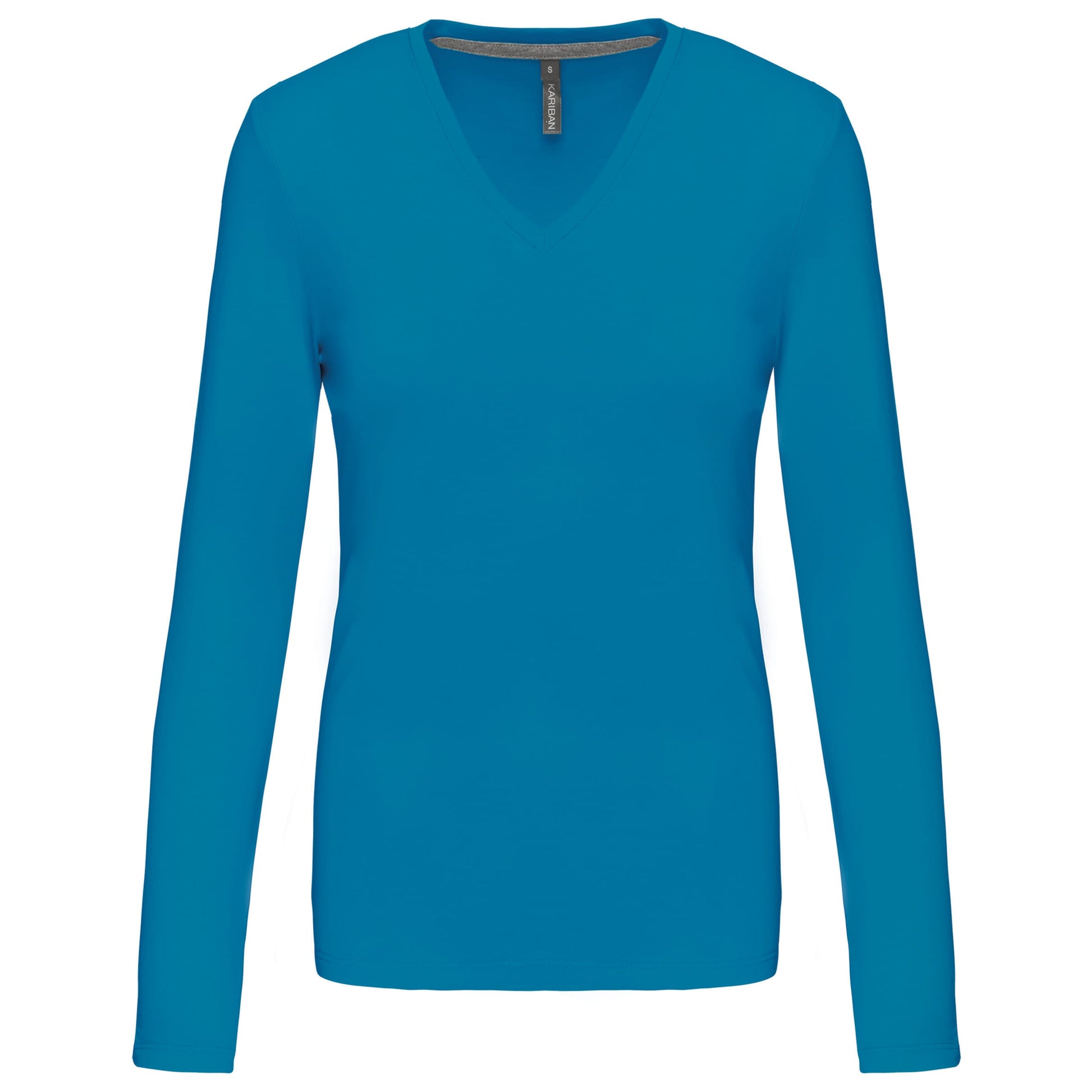 Dames t-shirt V-hals lange mouwen