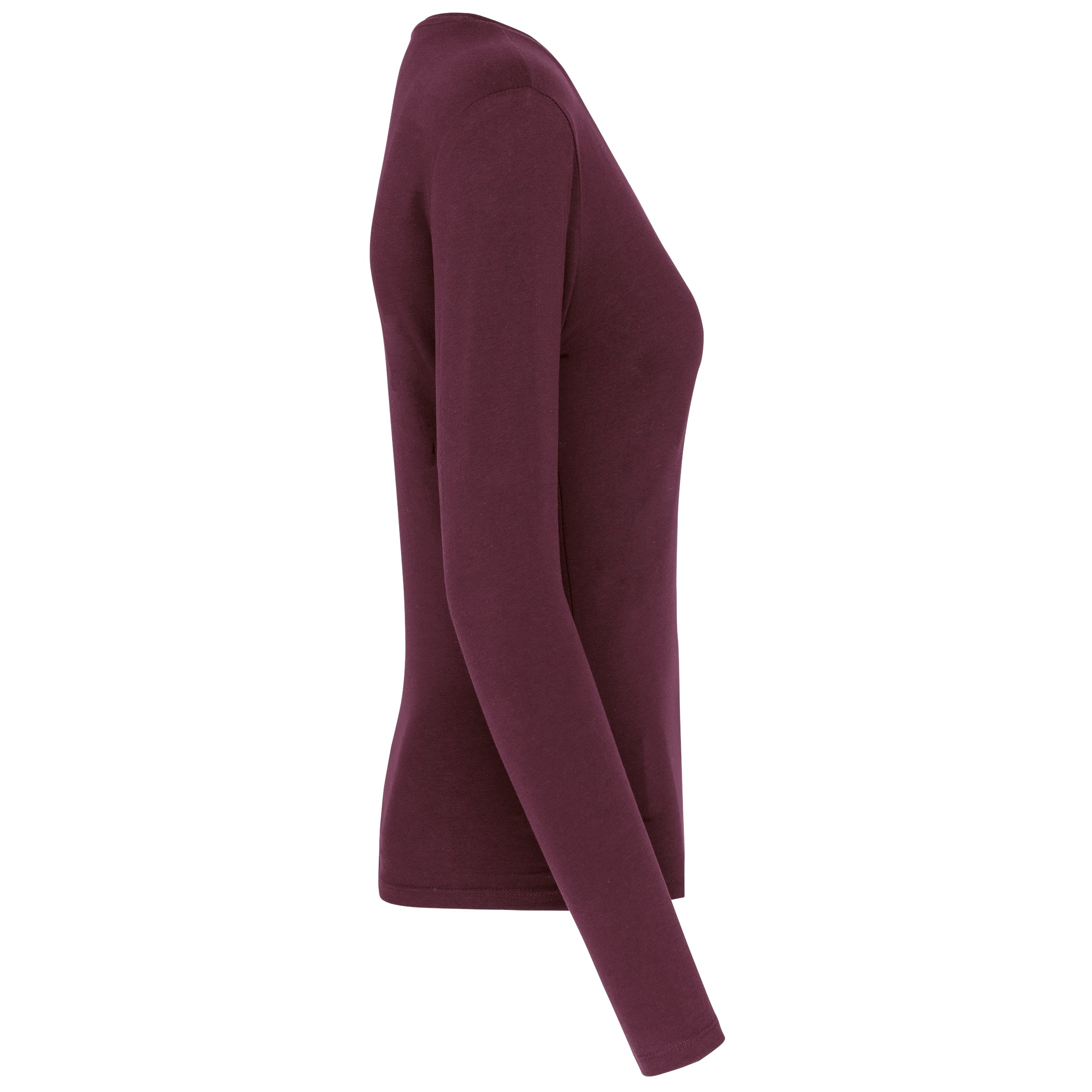 Dames t-shirt V-hals lange mouwen