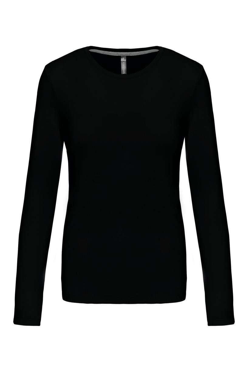 Dames T-shirt ronde hals lange mouwen