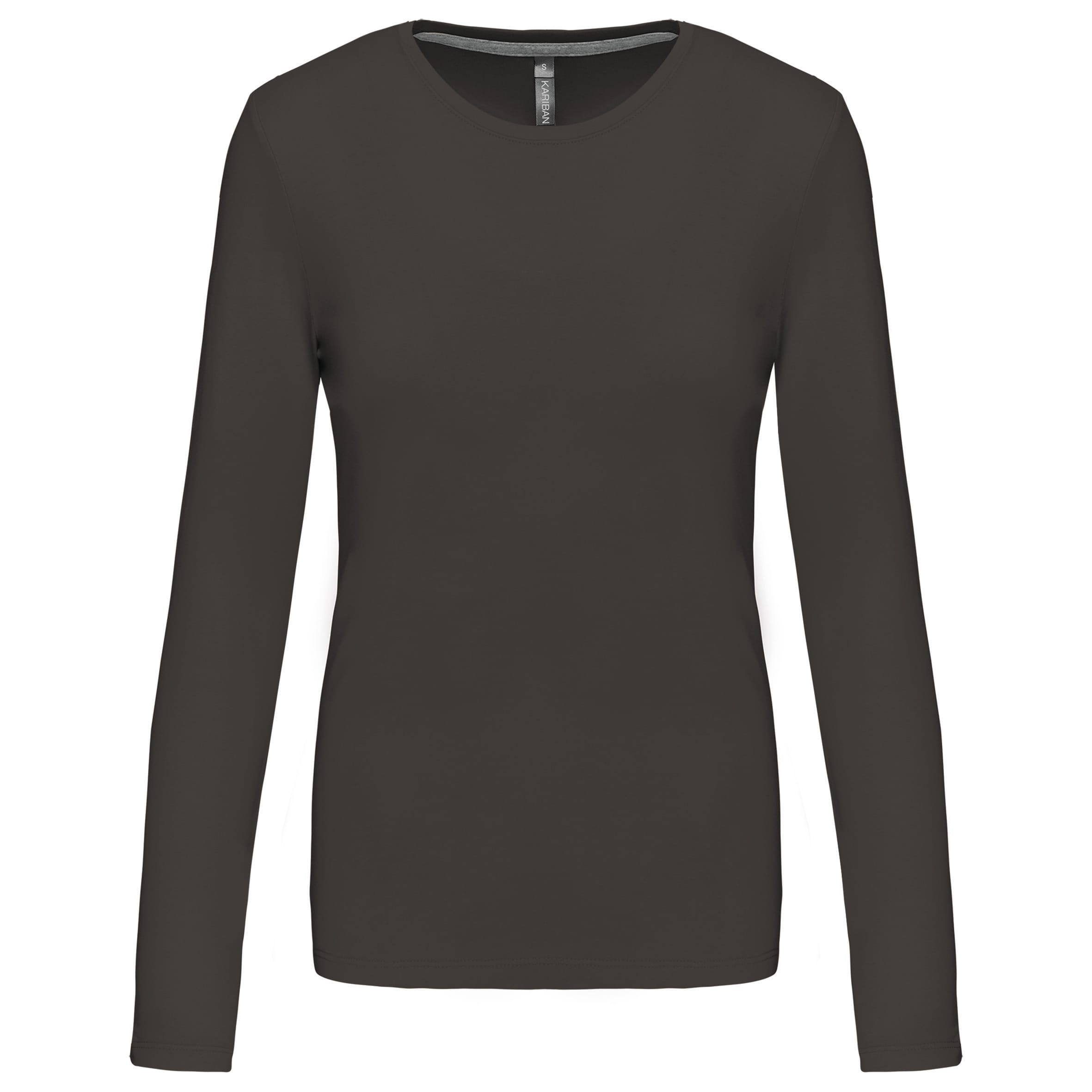 Dames T-shirt ronde hals lange mouwen