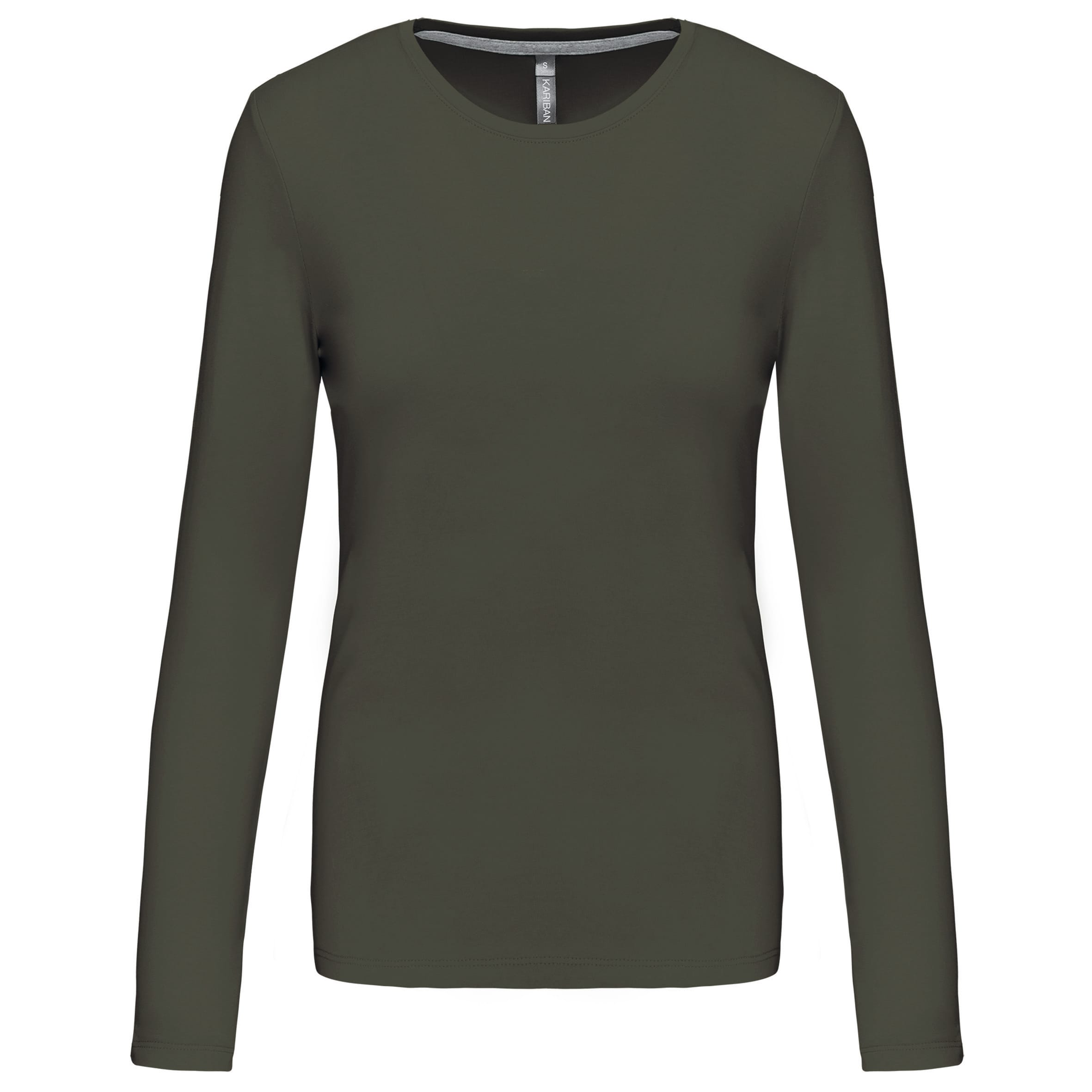 Dames T-shirt ronde hals lange mouwen