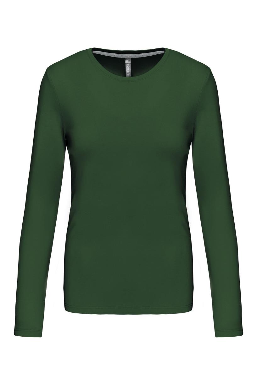 Dames T-shirt ronde hals lange mouwen