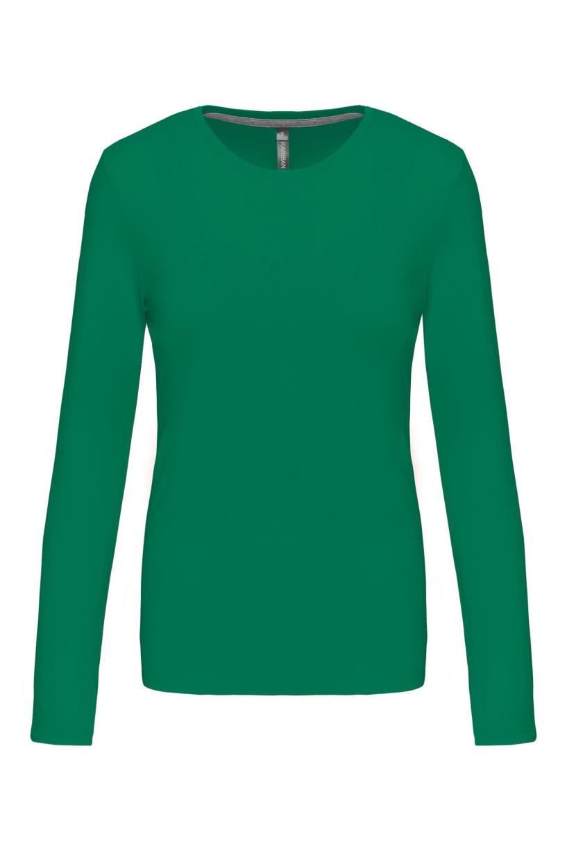 Dames T-shirt ronde hals lange mouwen