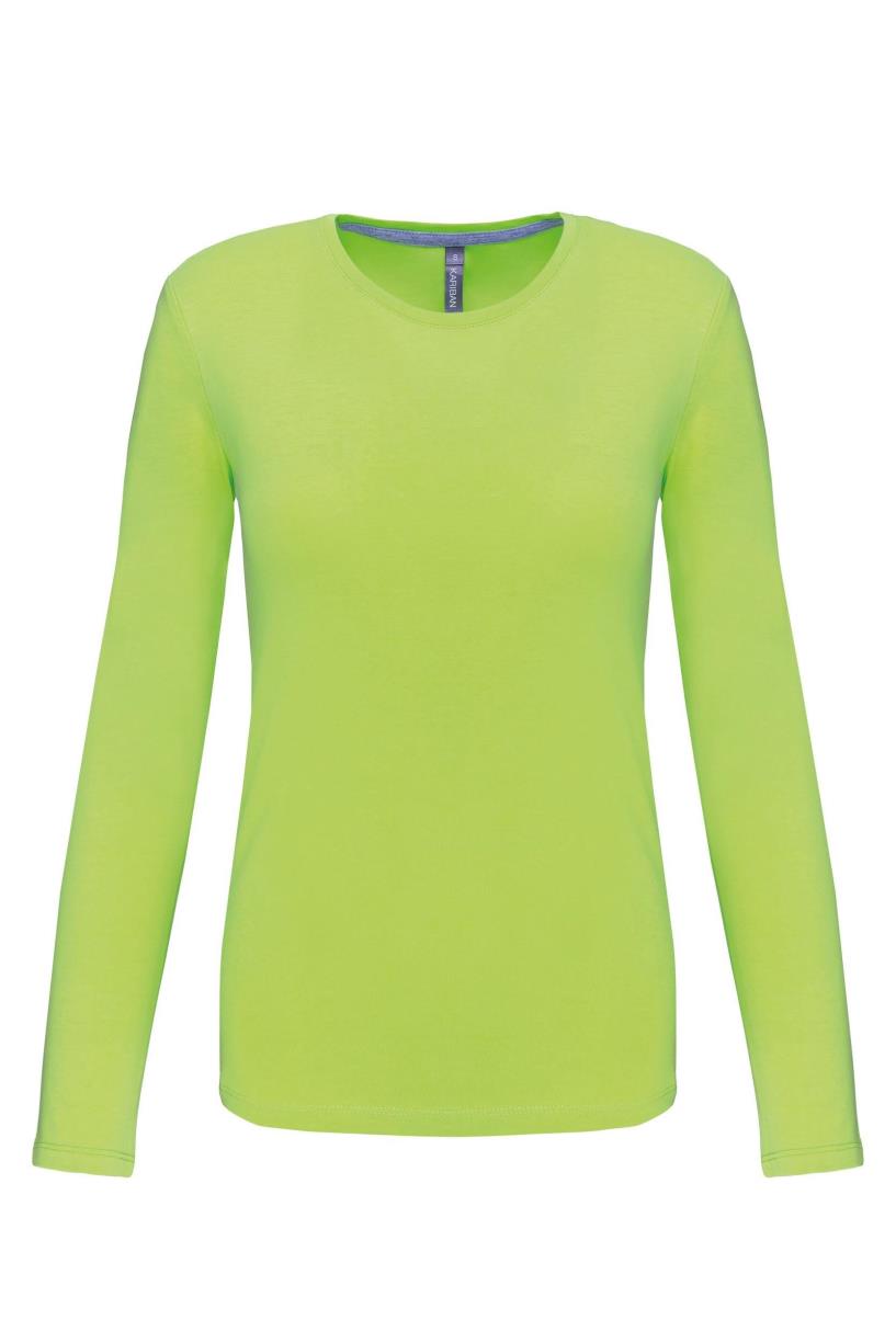 Dames T-shirt ronde hals lange mouwen
