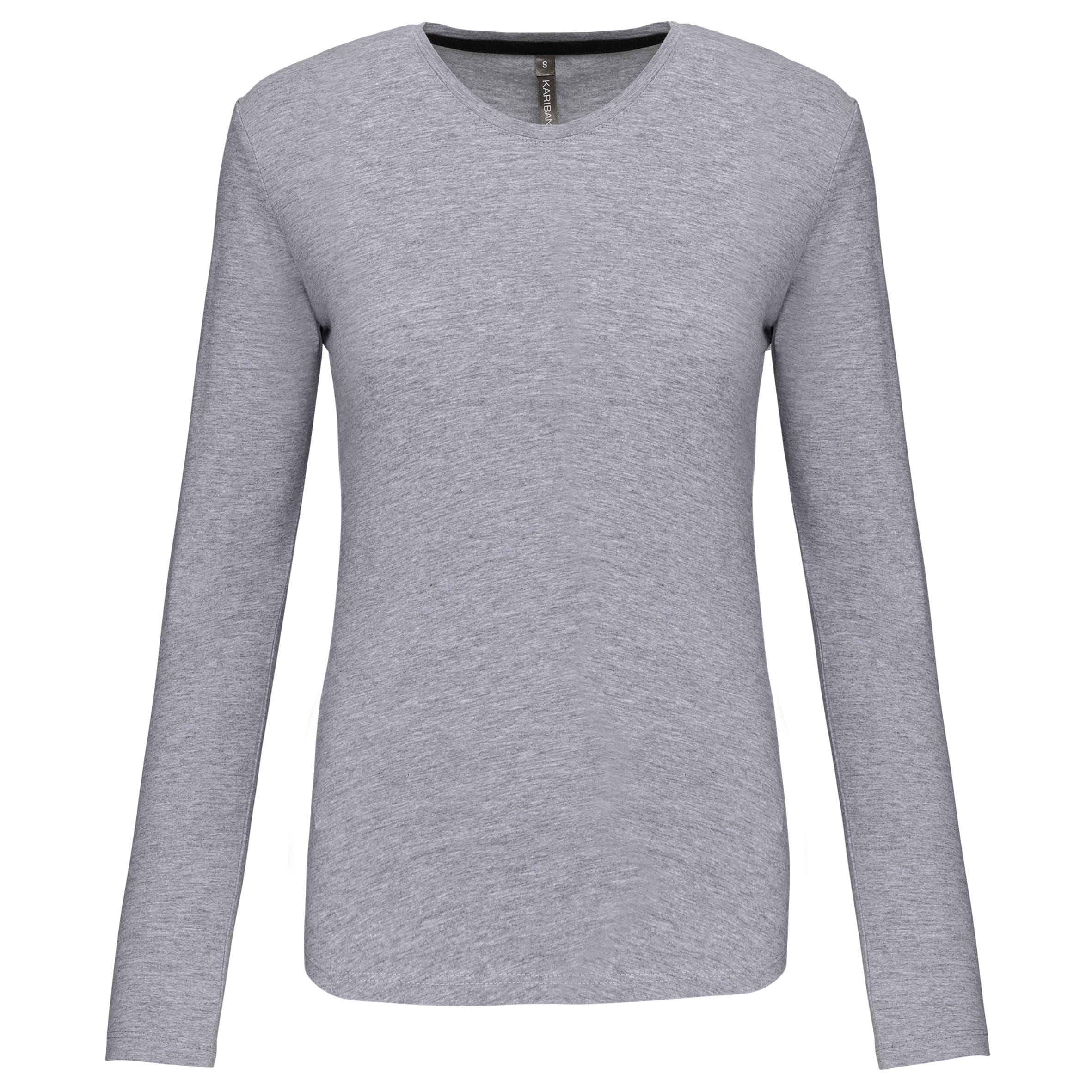 Dames T-shirt ronde hals lange mouwen