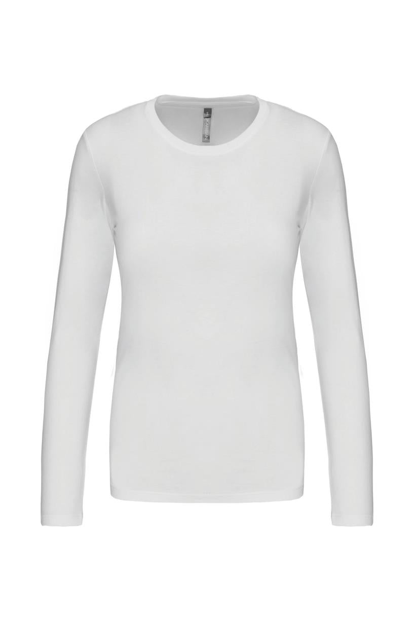 Dames T-shirt ronde hals lange mouwen