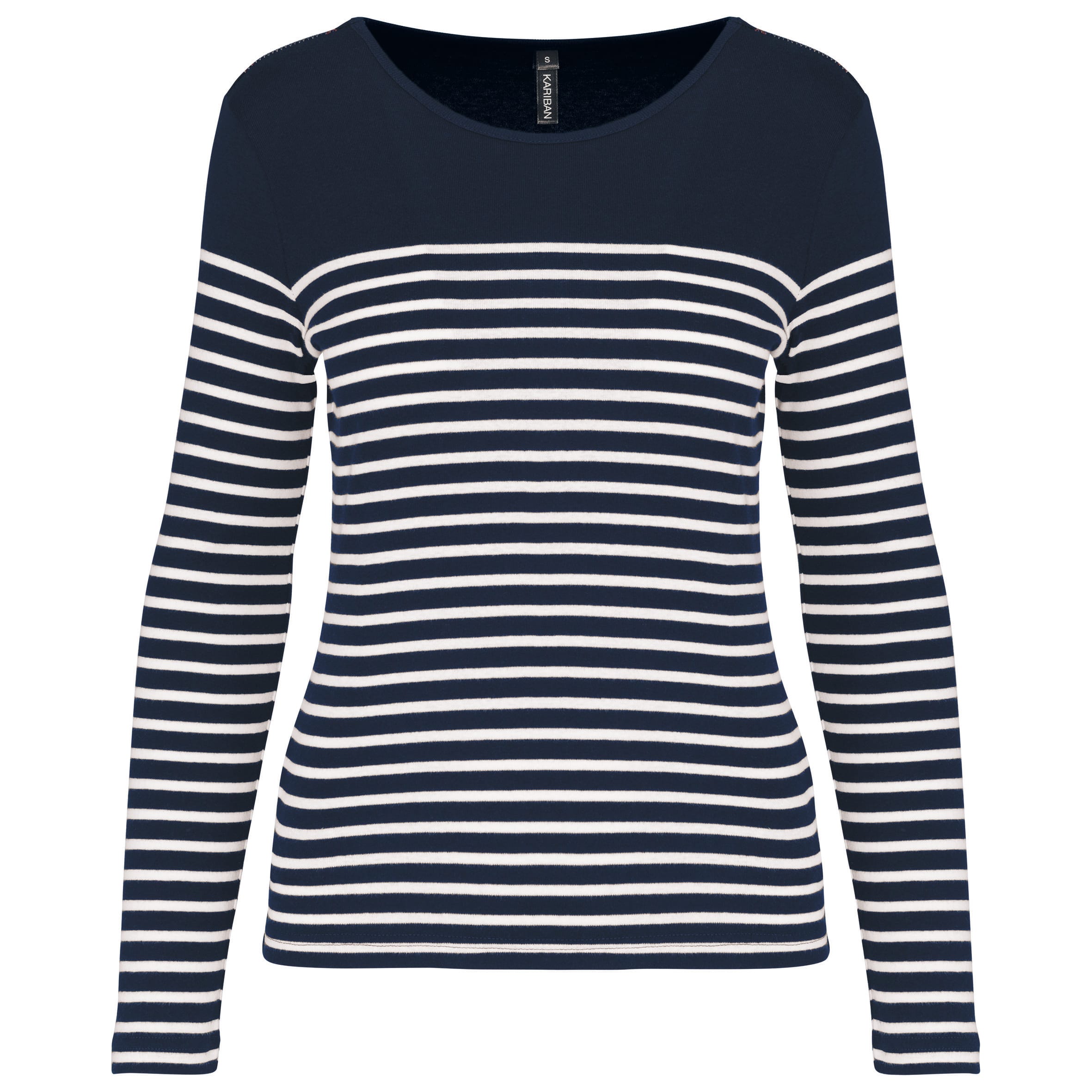 Gestreept dames-t-shirt lange mouwen