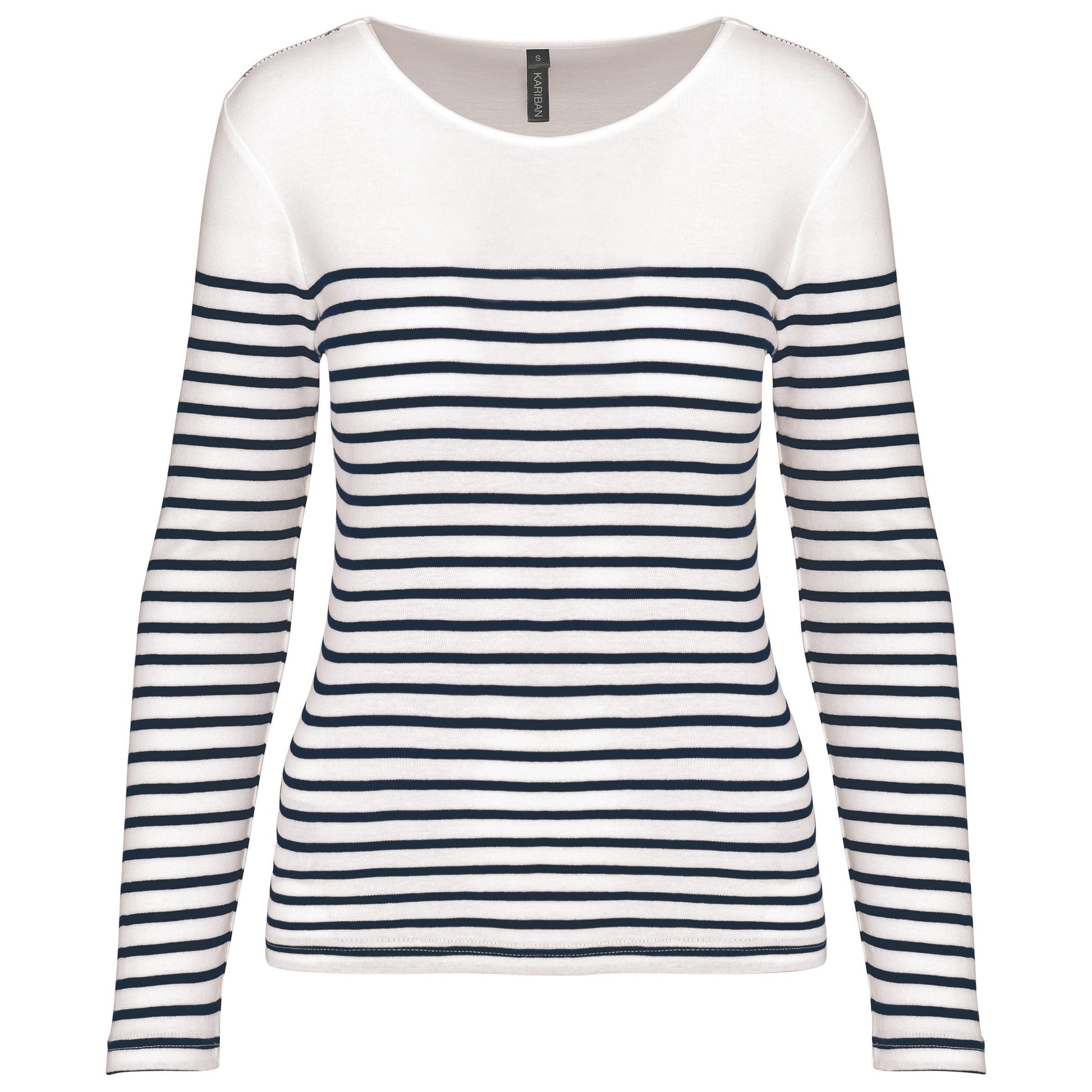 Gestreept dames-t-shirt lange mouwen
