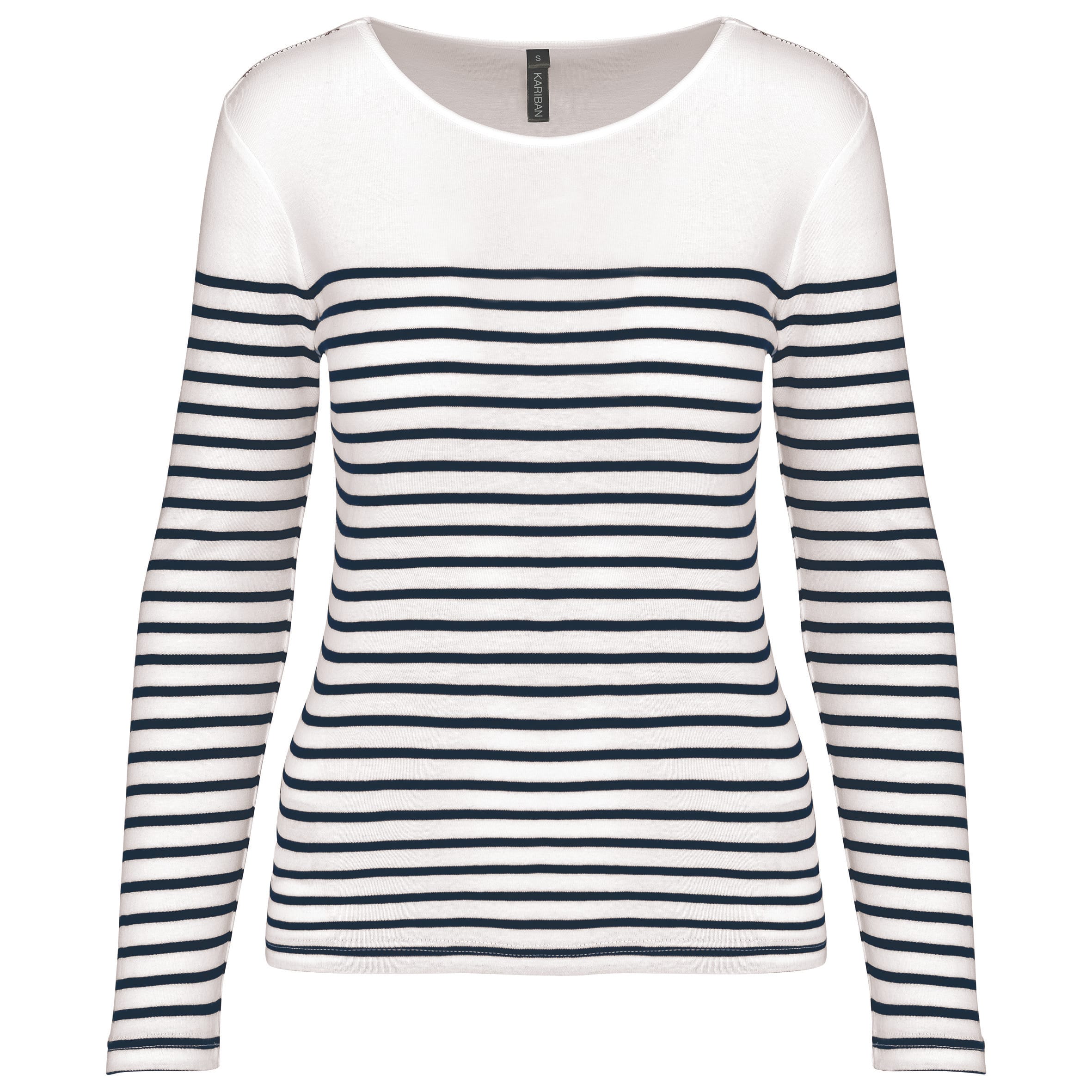 Gestreept dames-t-shirt lange mouwen