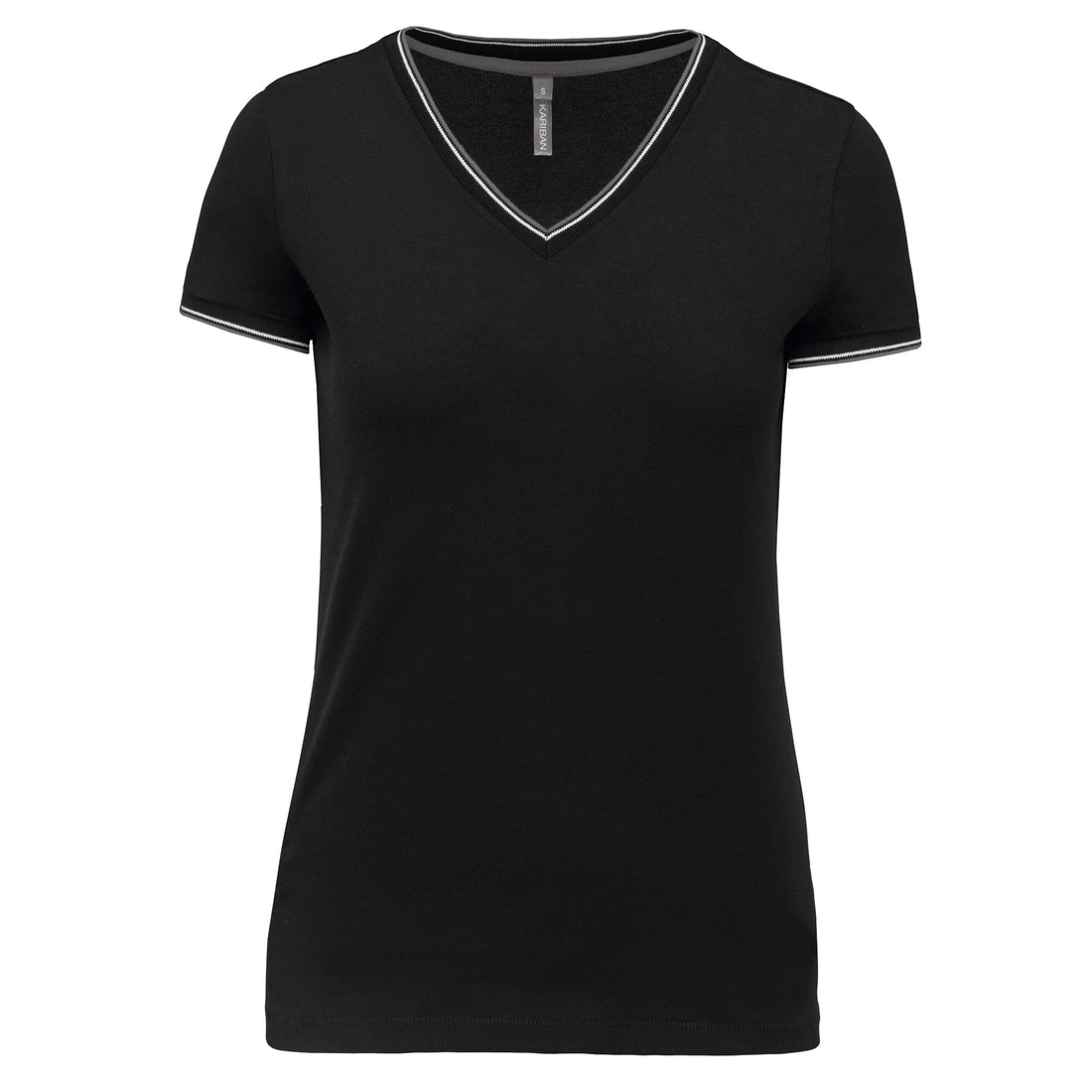Dames-t-shirt piqué V-hals