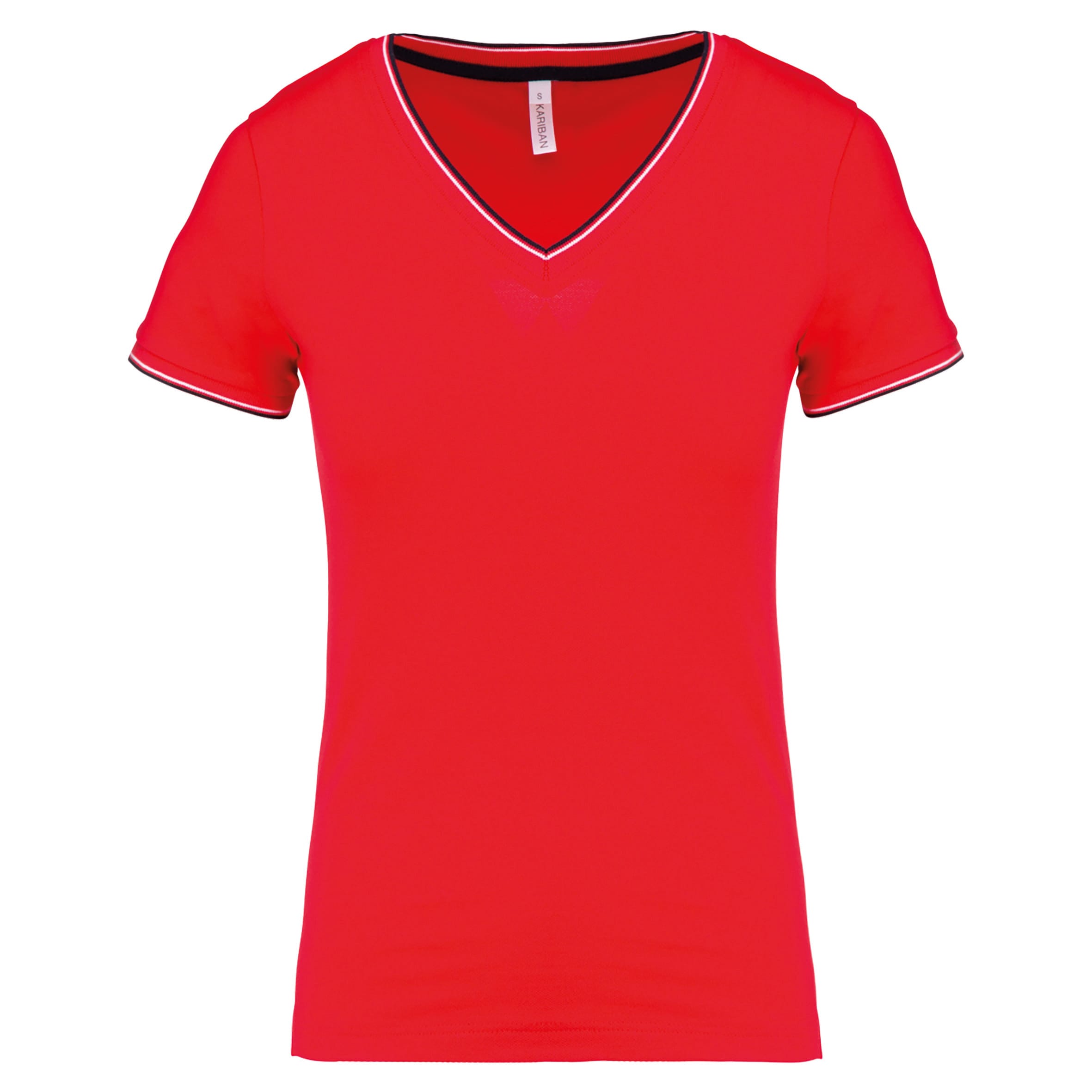 Dames-t-shirt piqué V-hals