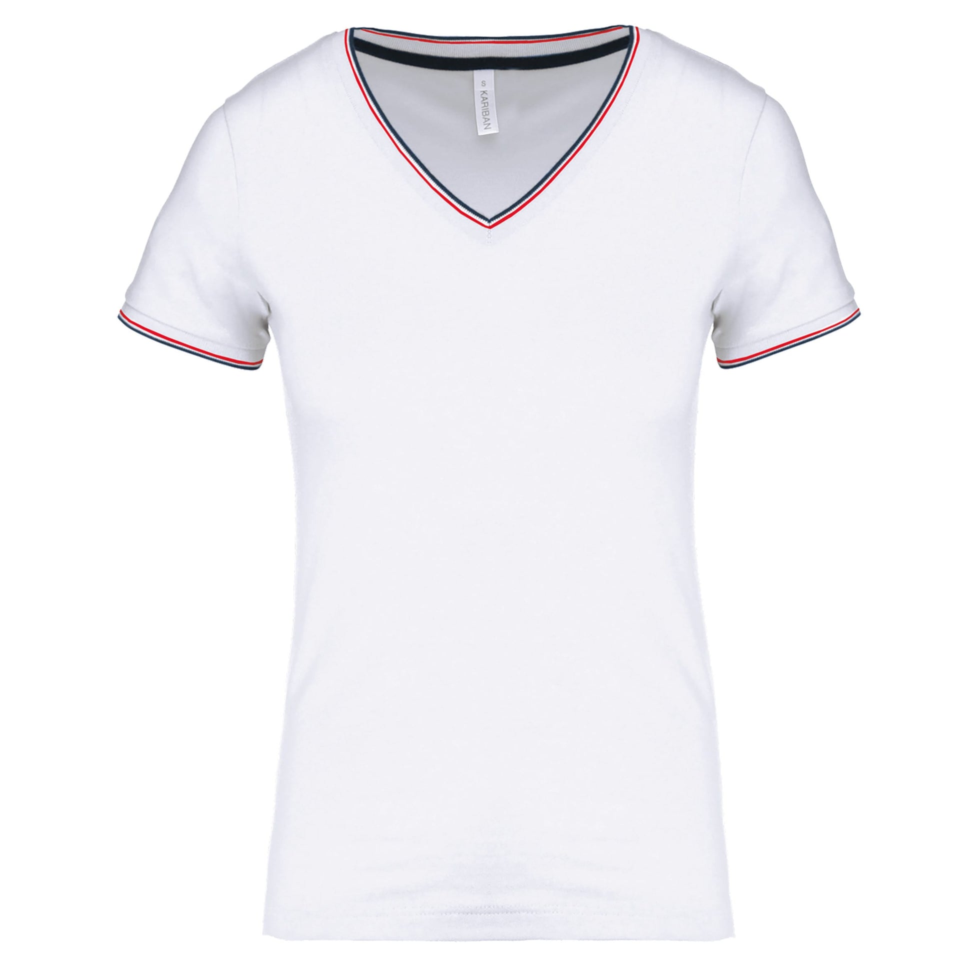 Dames-t-shirt piqué V-hals