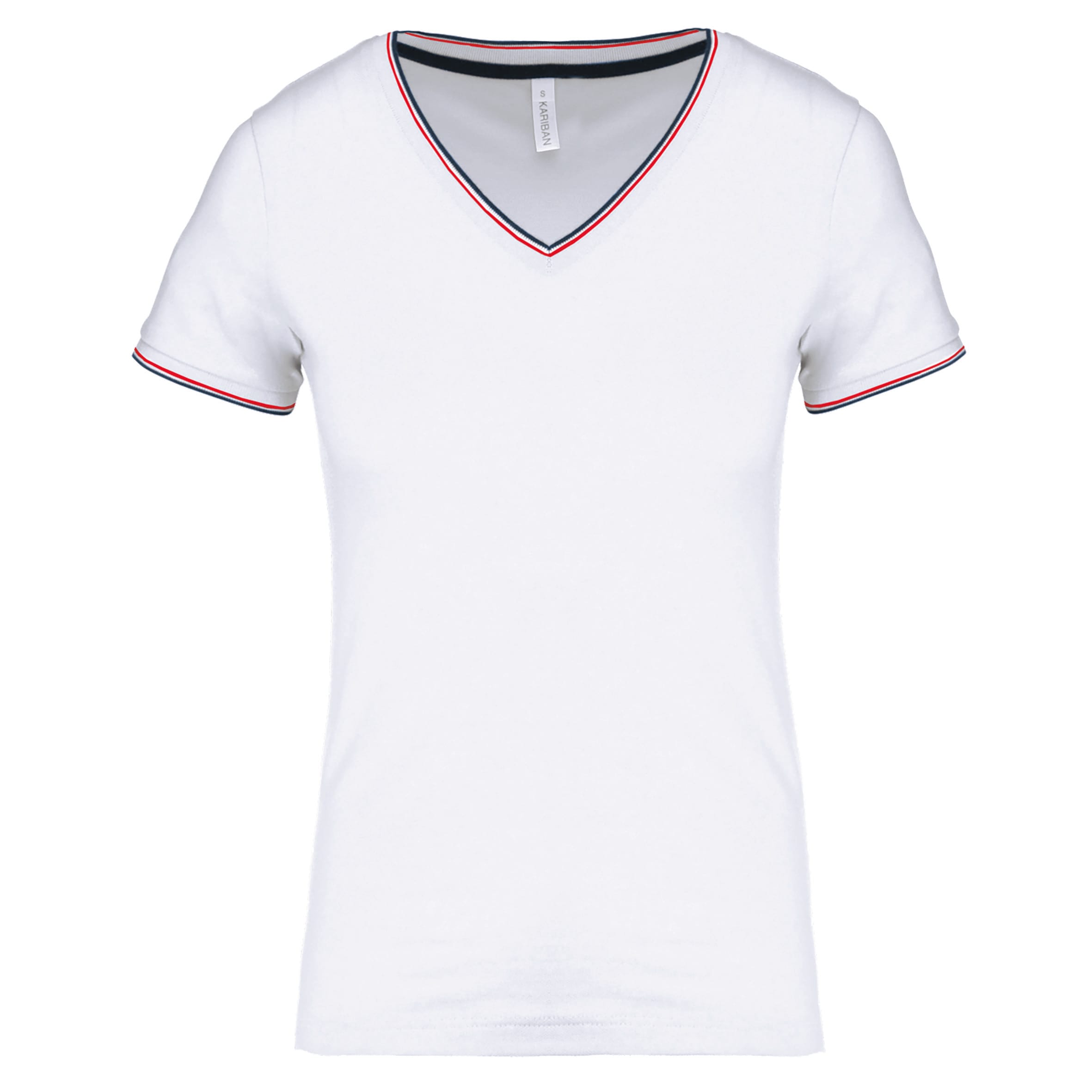 Dames-t-shirt piqué V-hals