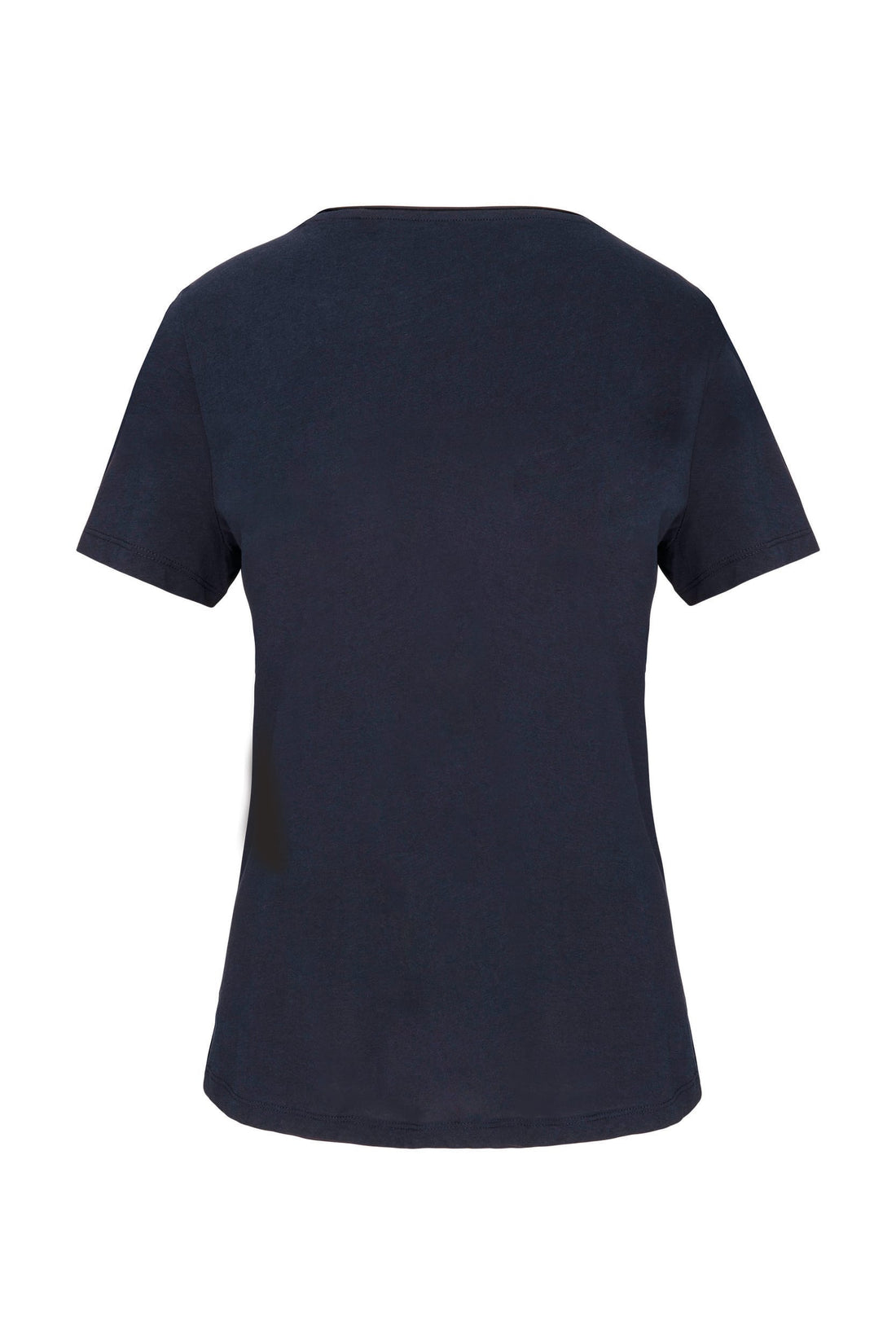 Bio dames-t-shirt kraag met onafgewerkte rand korte mouwen