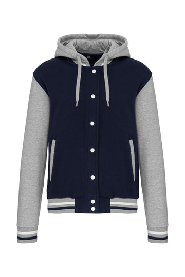 College jacket met capuchon unisex