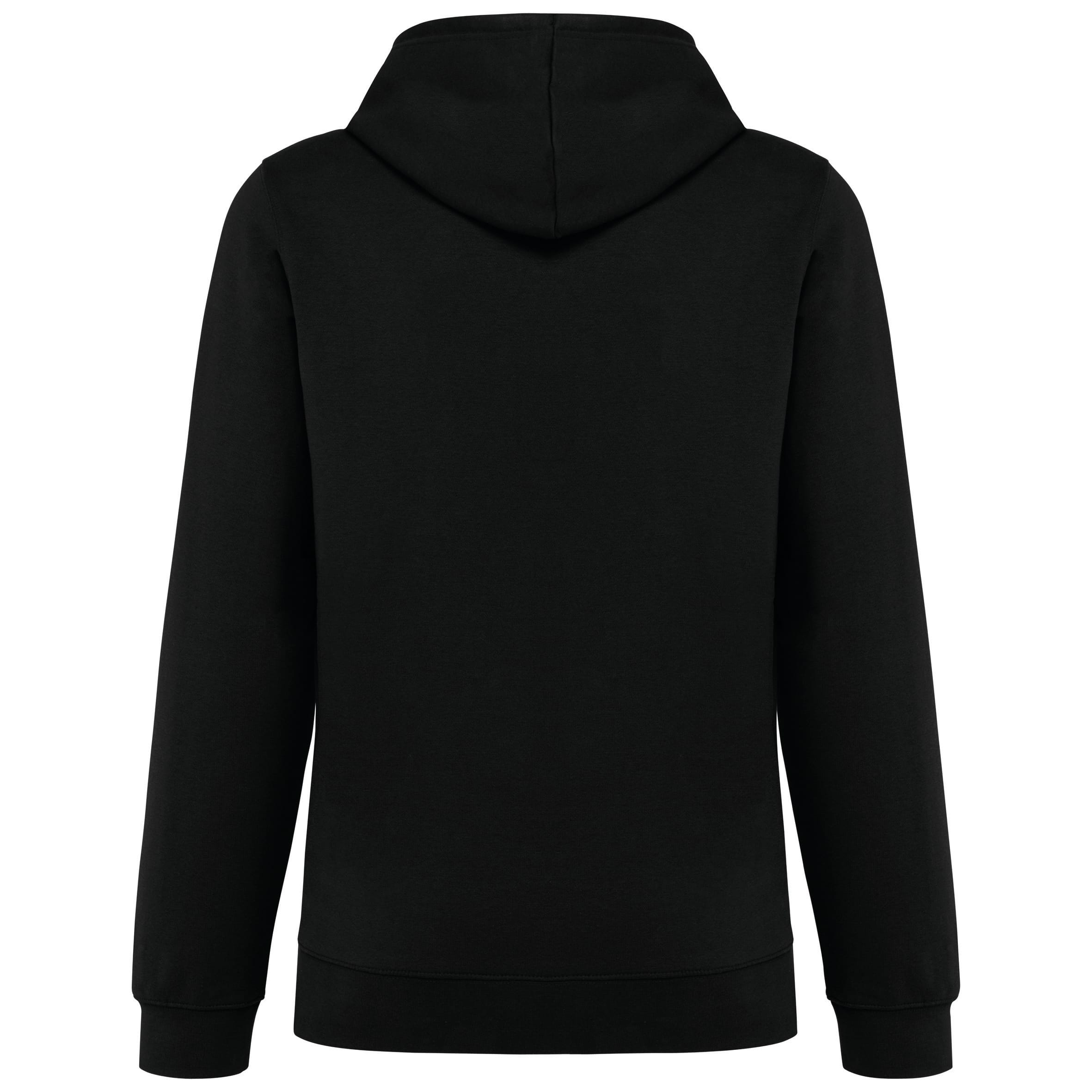 Unisex sweater met capuchon met contrasterend motief