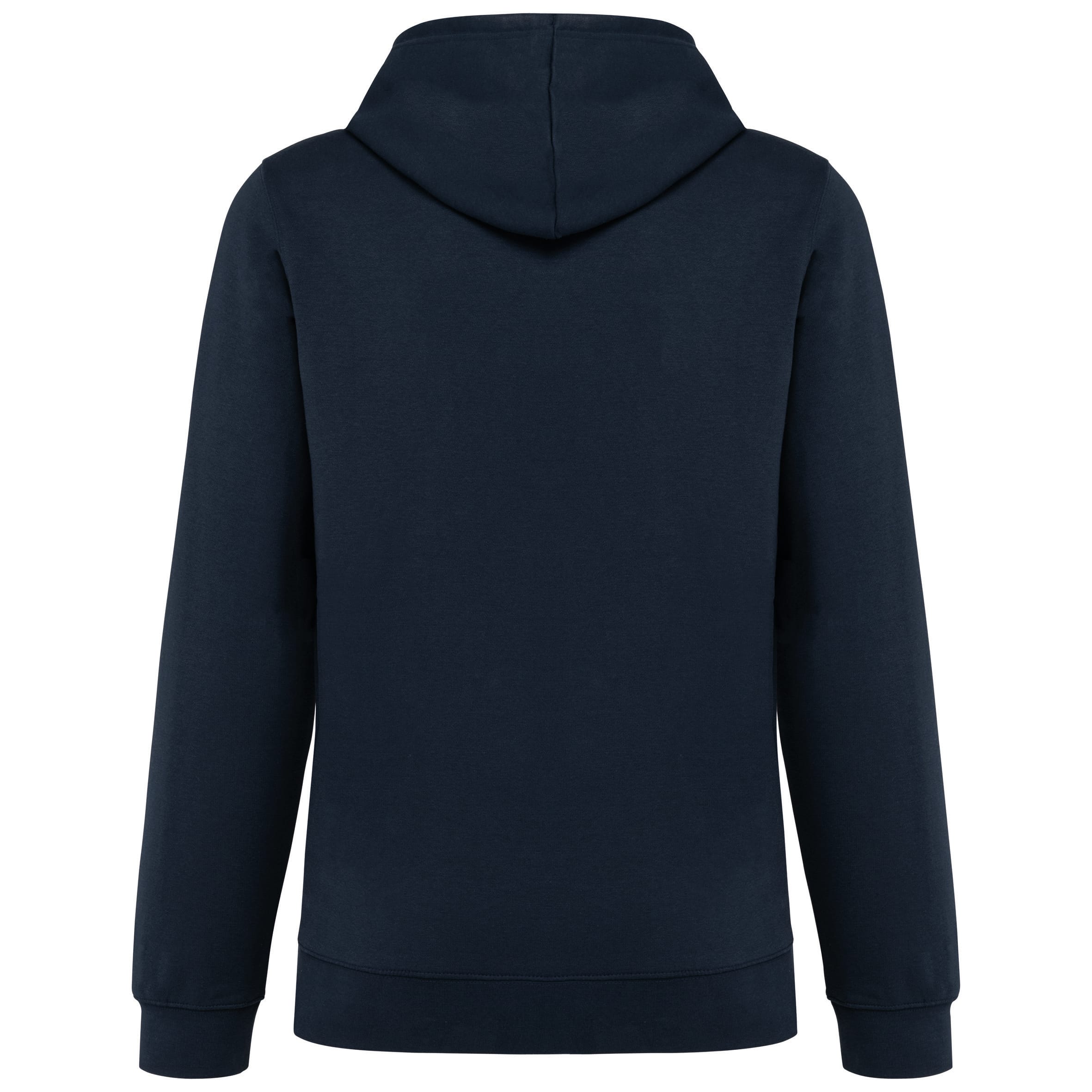 Unisex sweater met capuchon met contrasterend motief