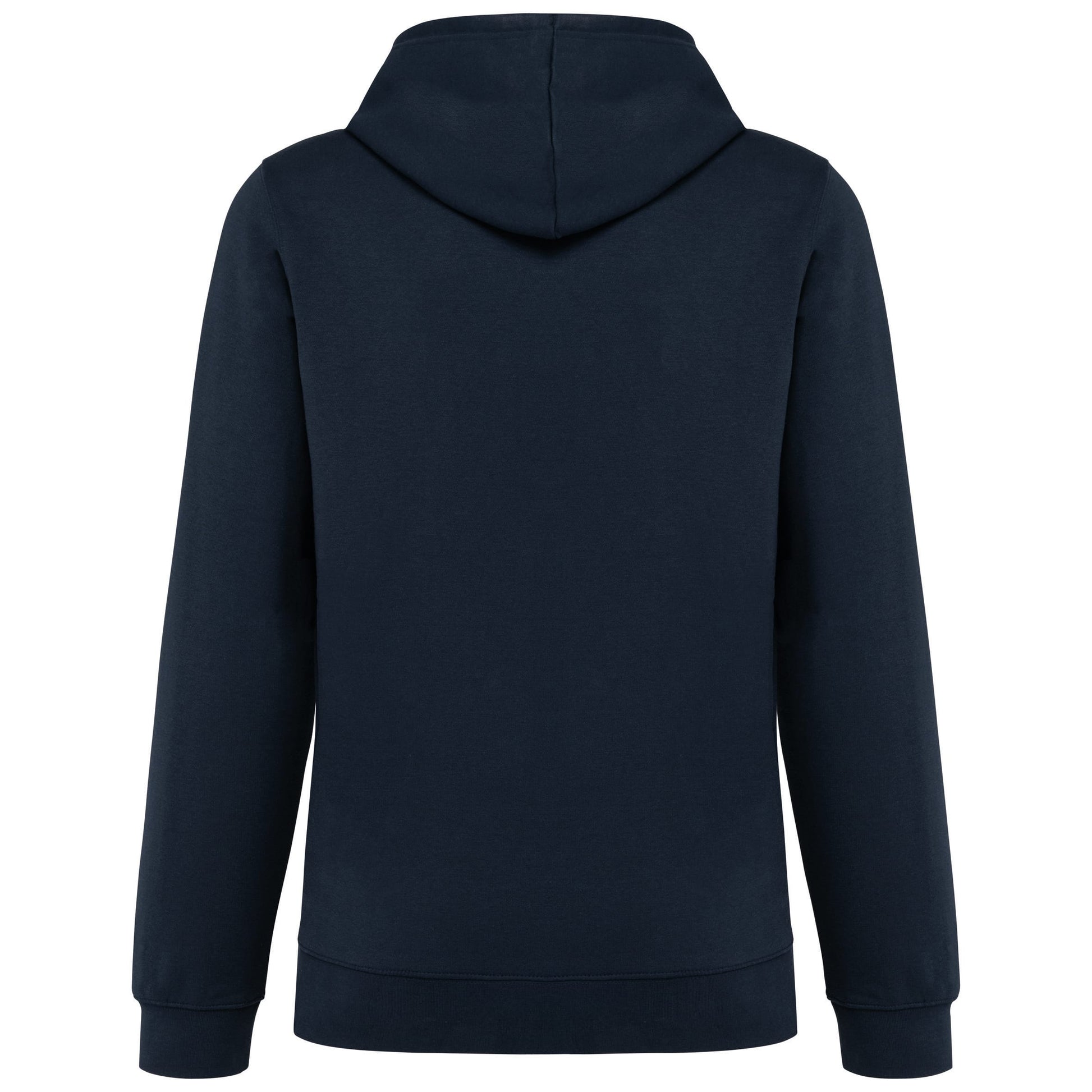 Unisex sweater met capuchon met contrasterend motief