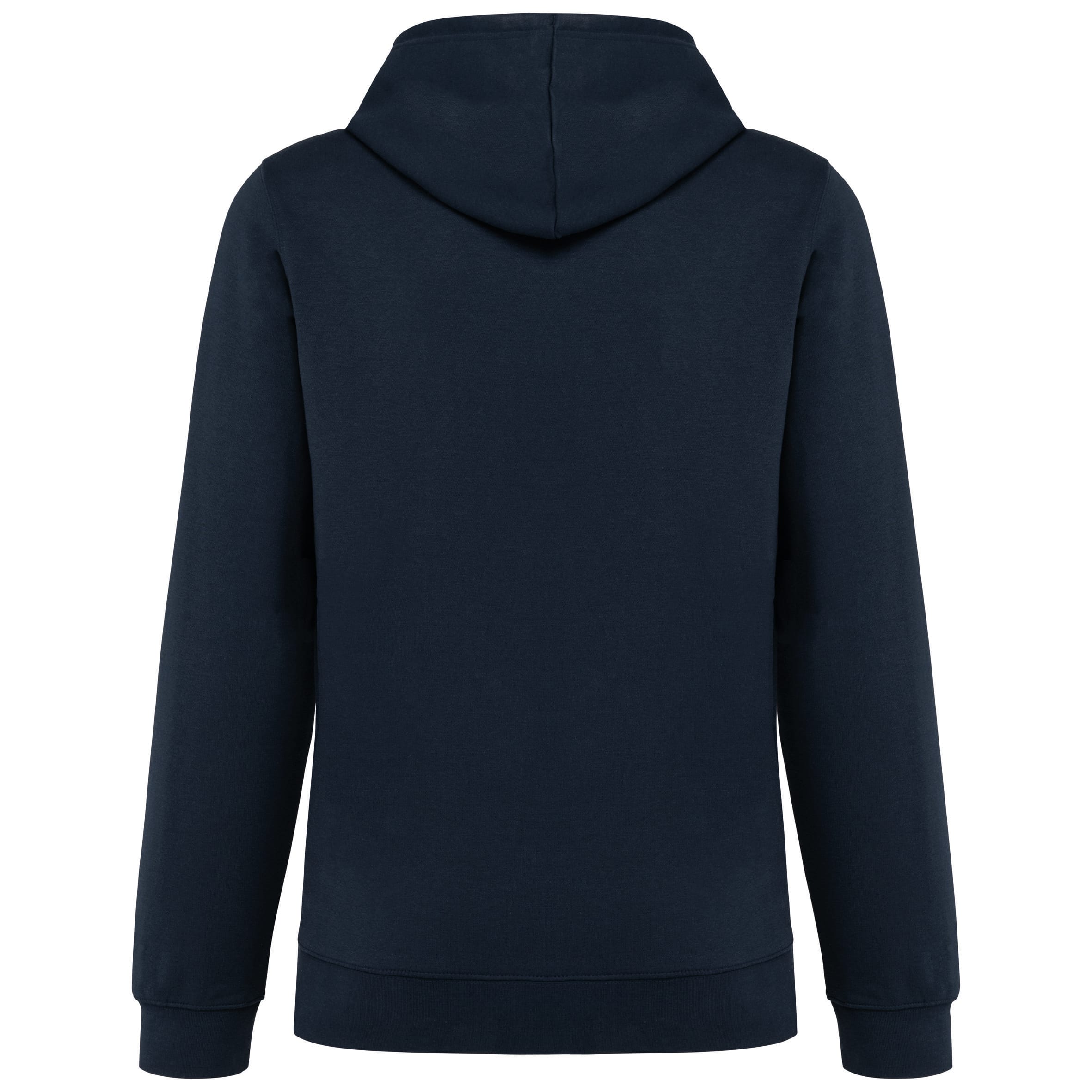 Unisex sweater met capuchon met contrasterend motief