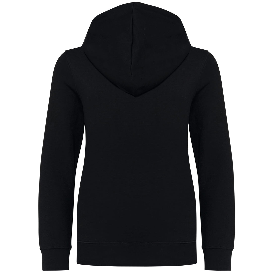 Unisex kindersweater met contrasterende capuchon met motief
