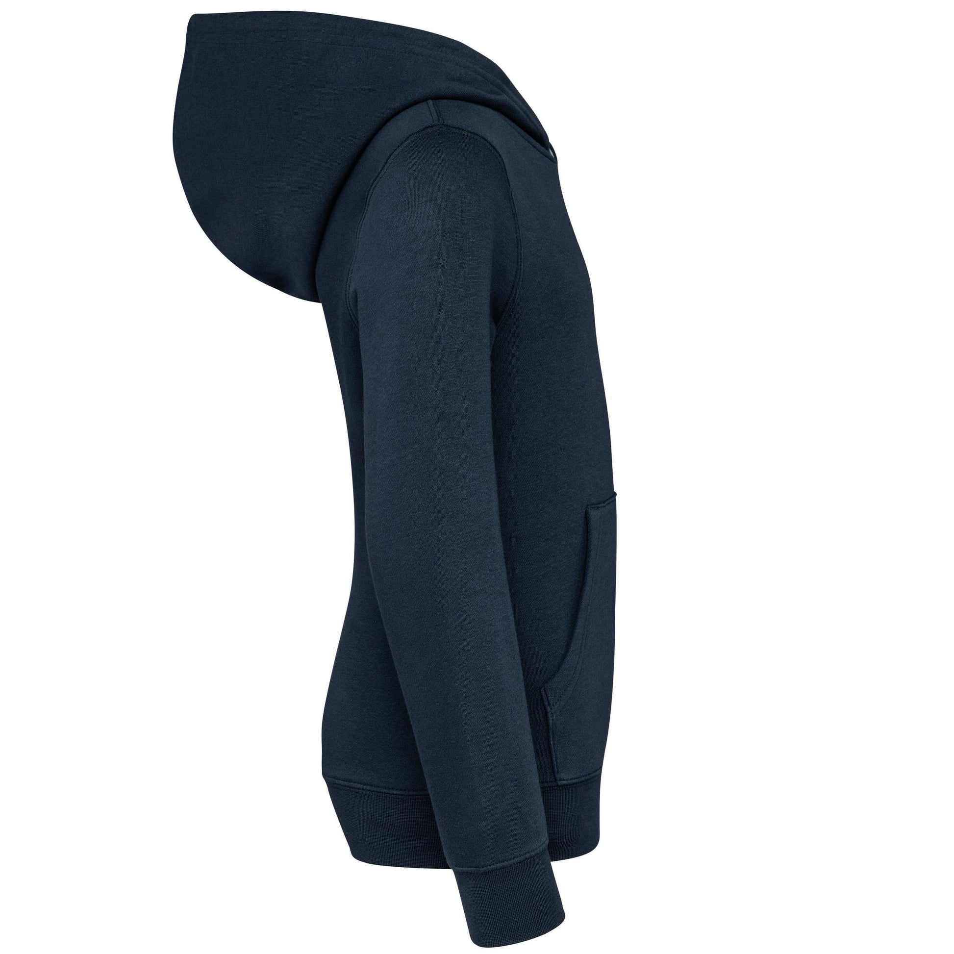 Unisex kindersweater met contrasterende capuchon met motief