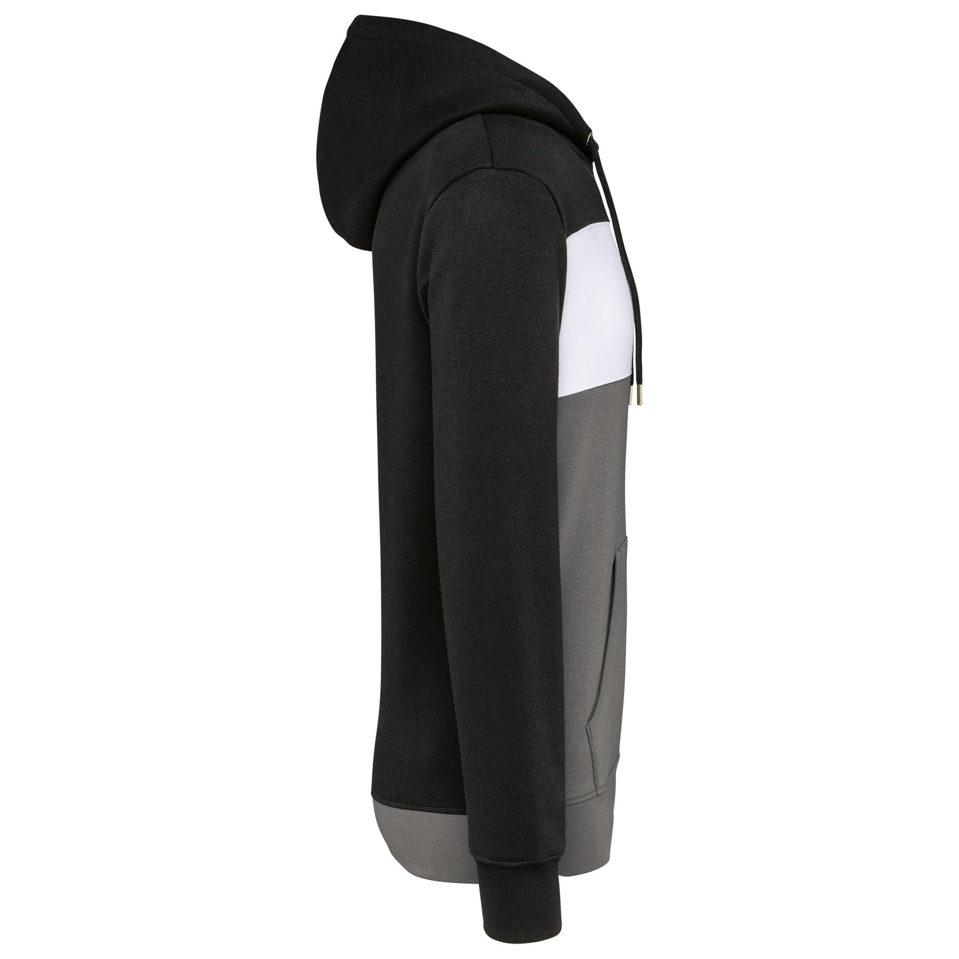 Driekleurige unisex sweater met capuchon