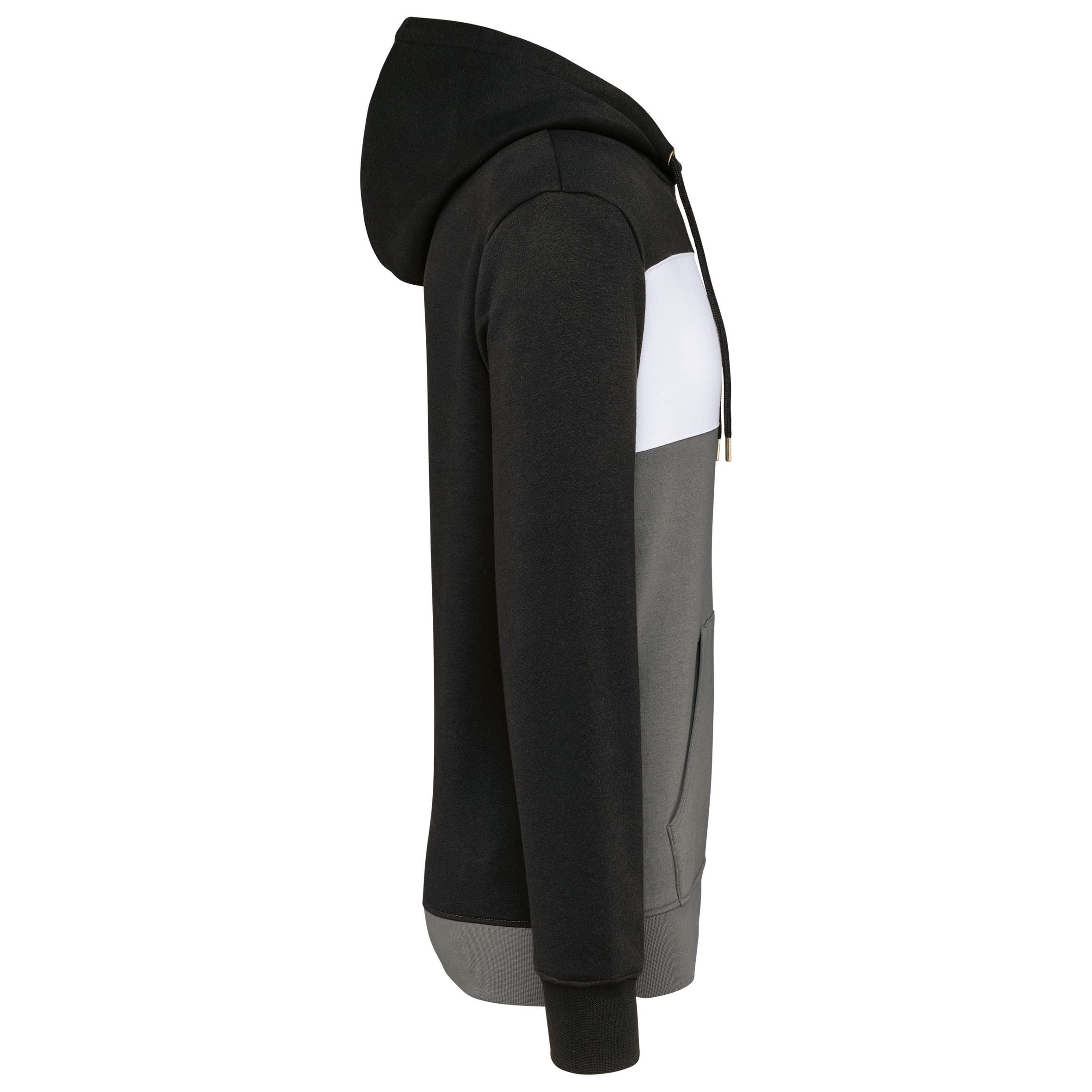 Driekleurige unisex sweater met capuchon