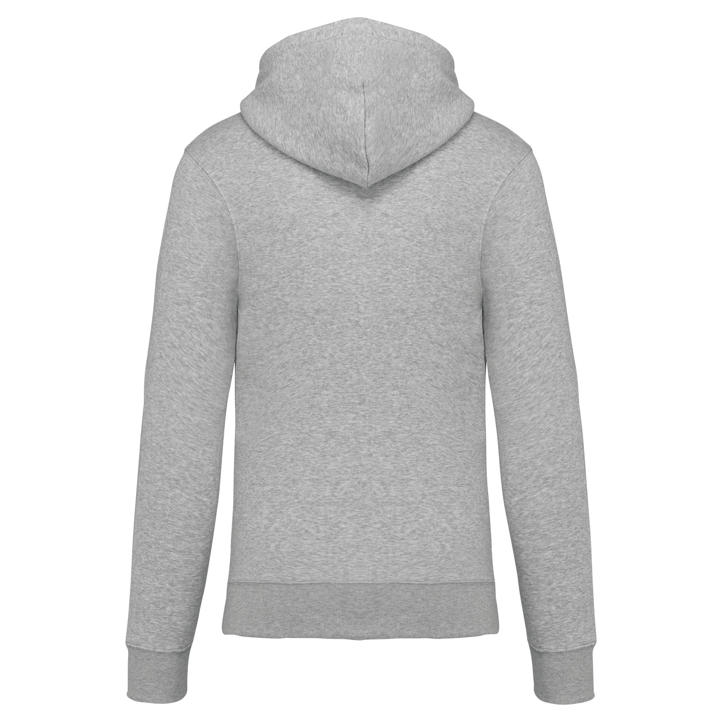 Ecologische herensweater met capuchon en ritssluiting