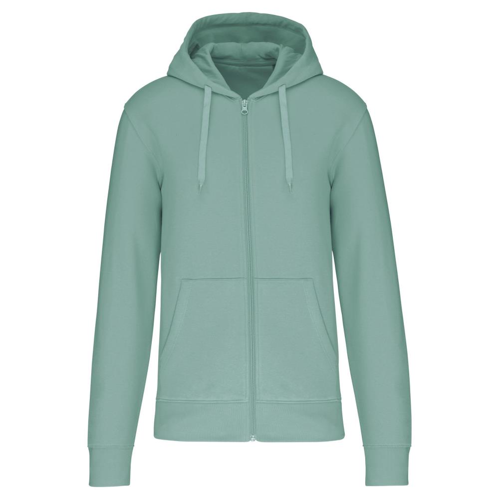 Ecologische herensweater met capuchon en ritssluiting