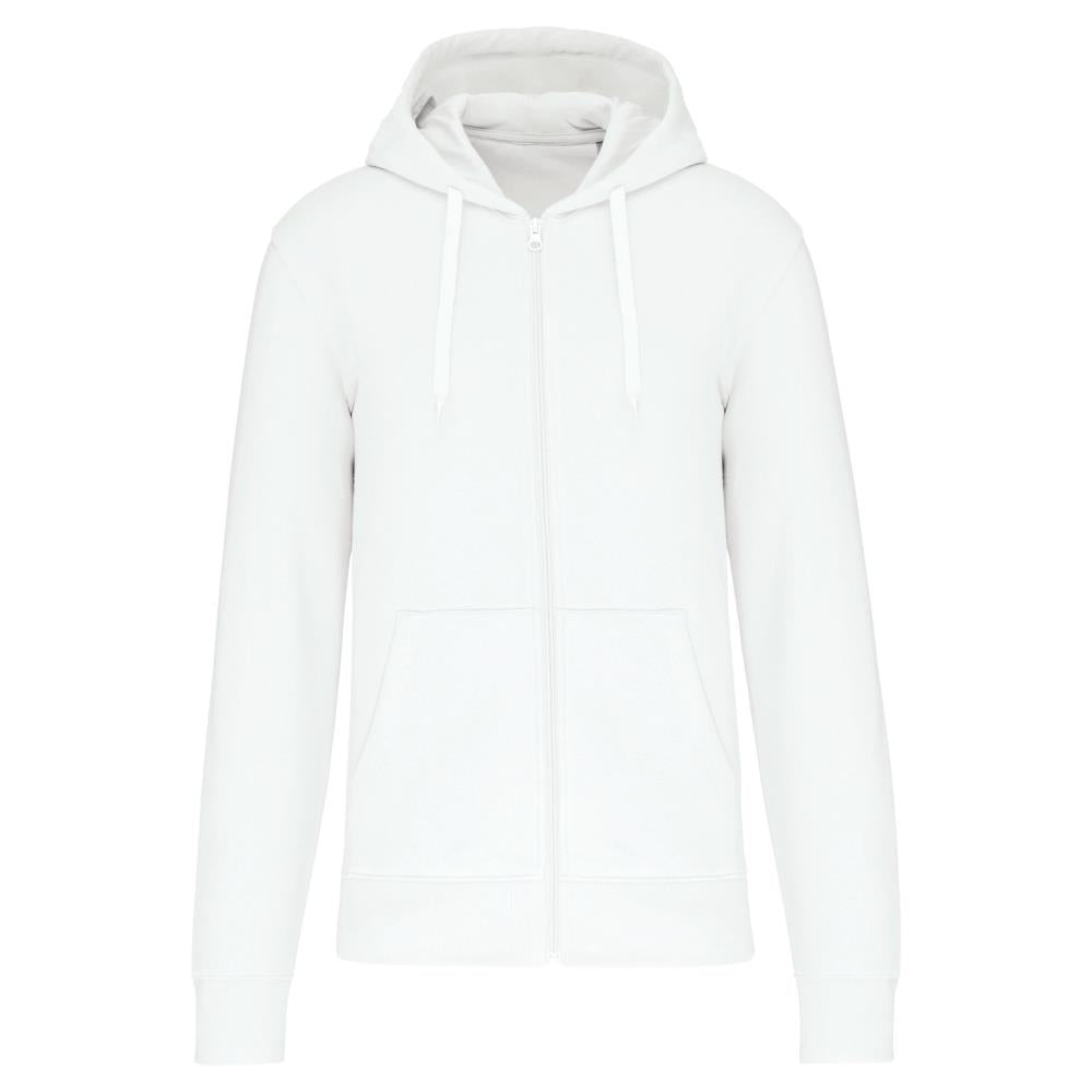 Ecologische herensweater met capuchon en ritssluiting