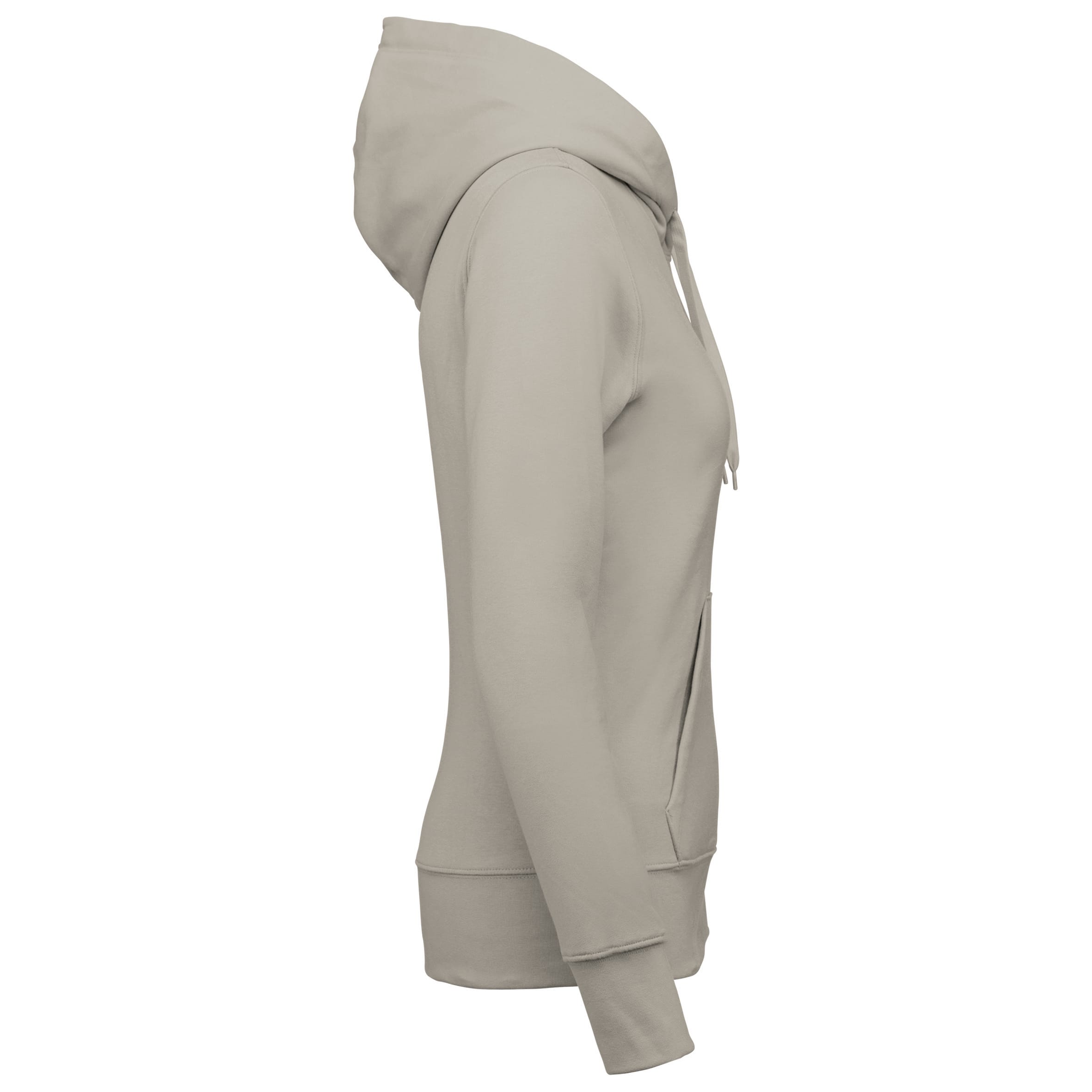 Ecologische damessweater met capuchon en ritssluiting