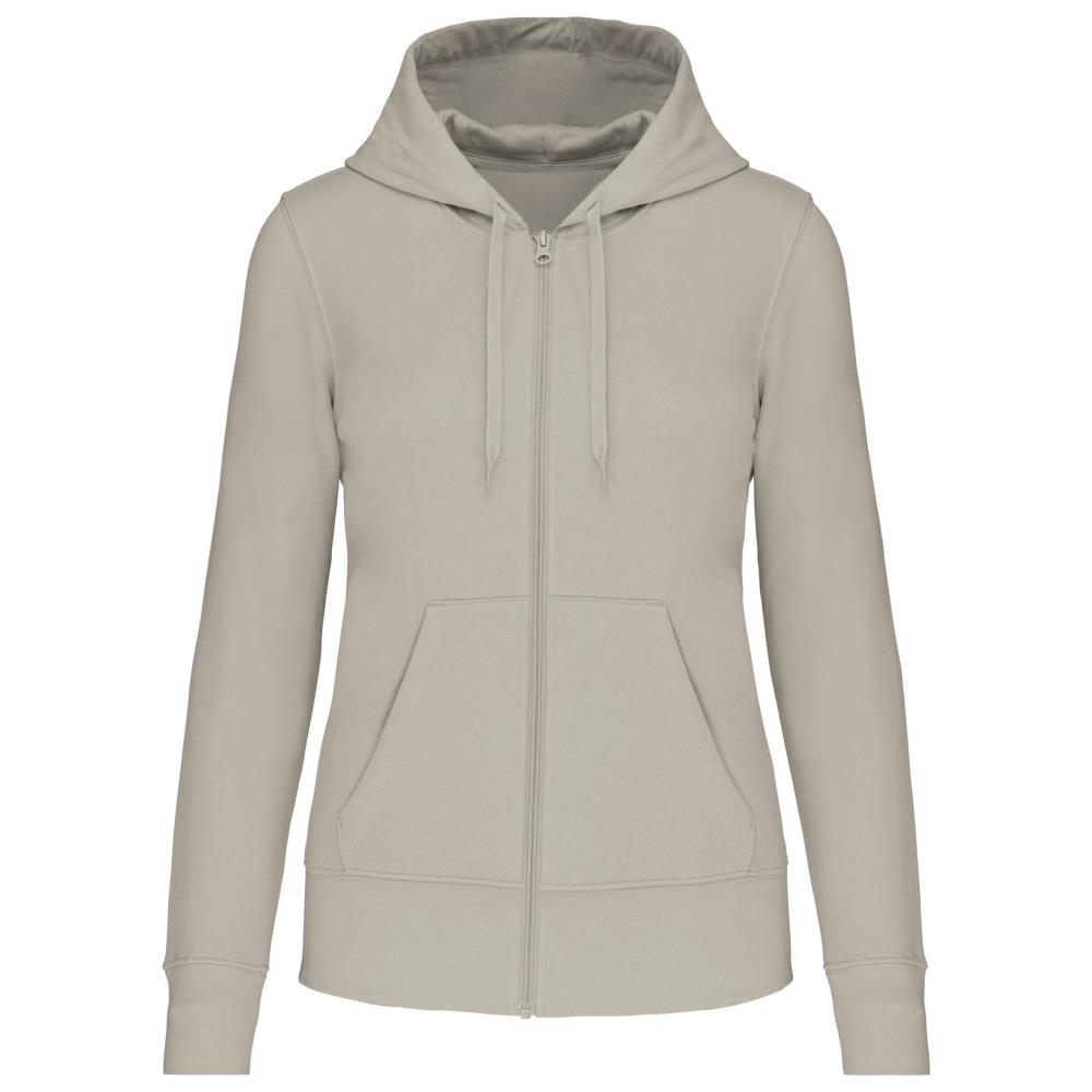 Ecologische damessweater met capuchon en ritssluiting