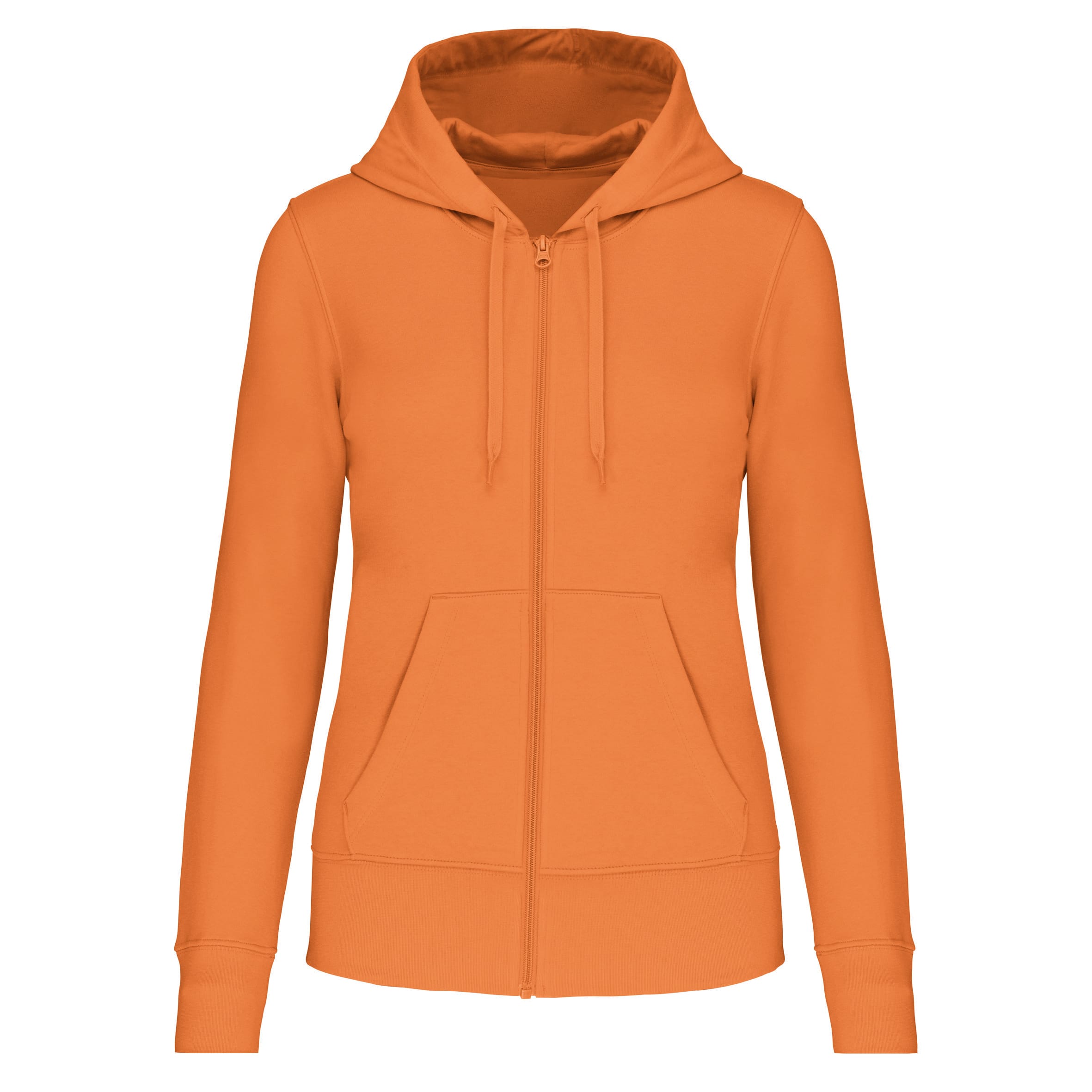 Ecologische damessweater met capuchon en ritssluiting