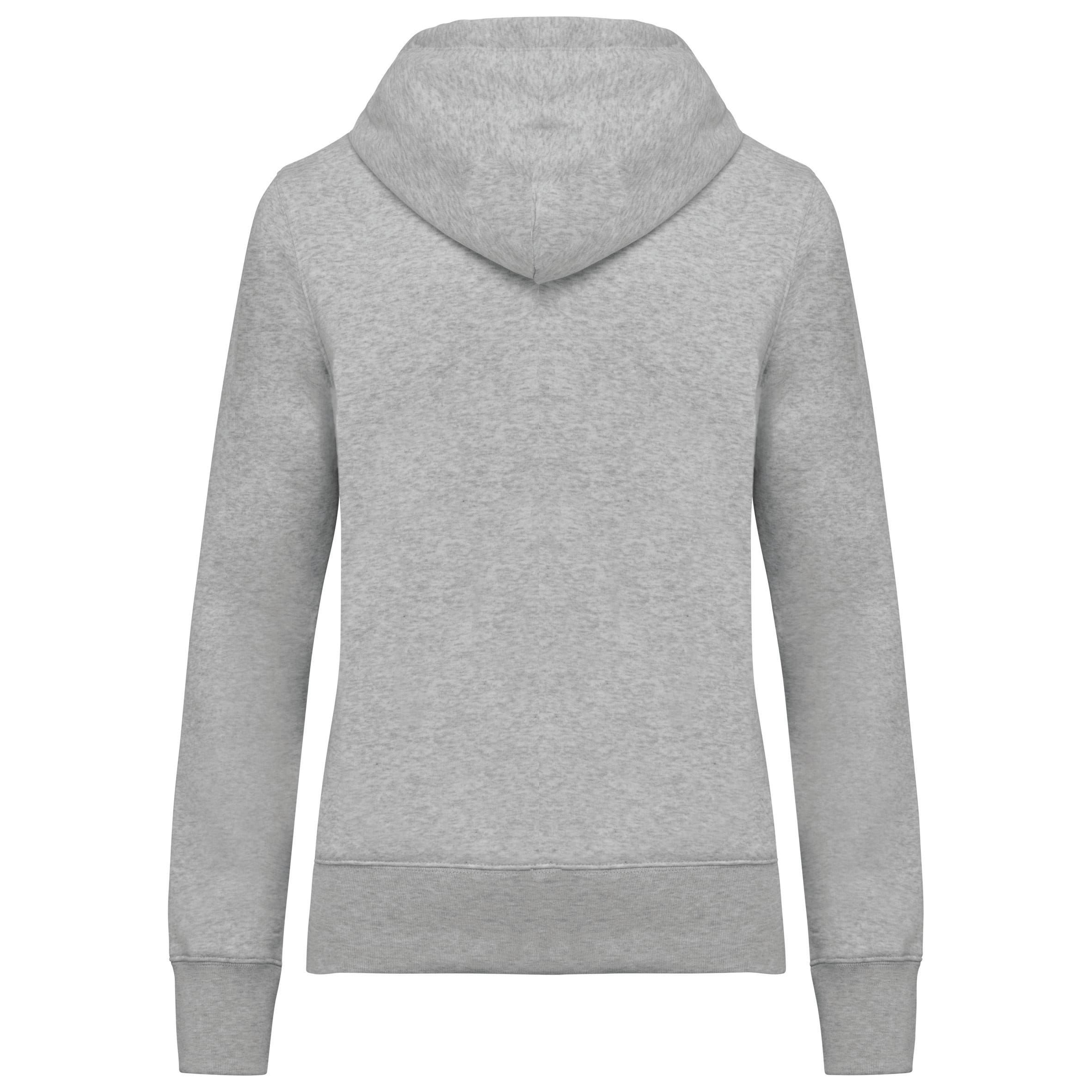 Ecologische damessweater met capuchon en ritssluiting