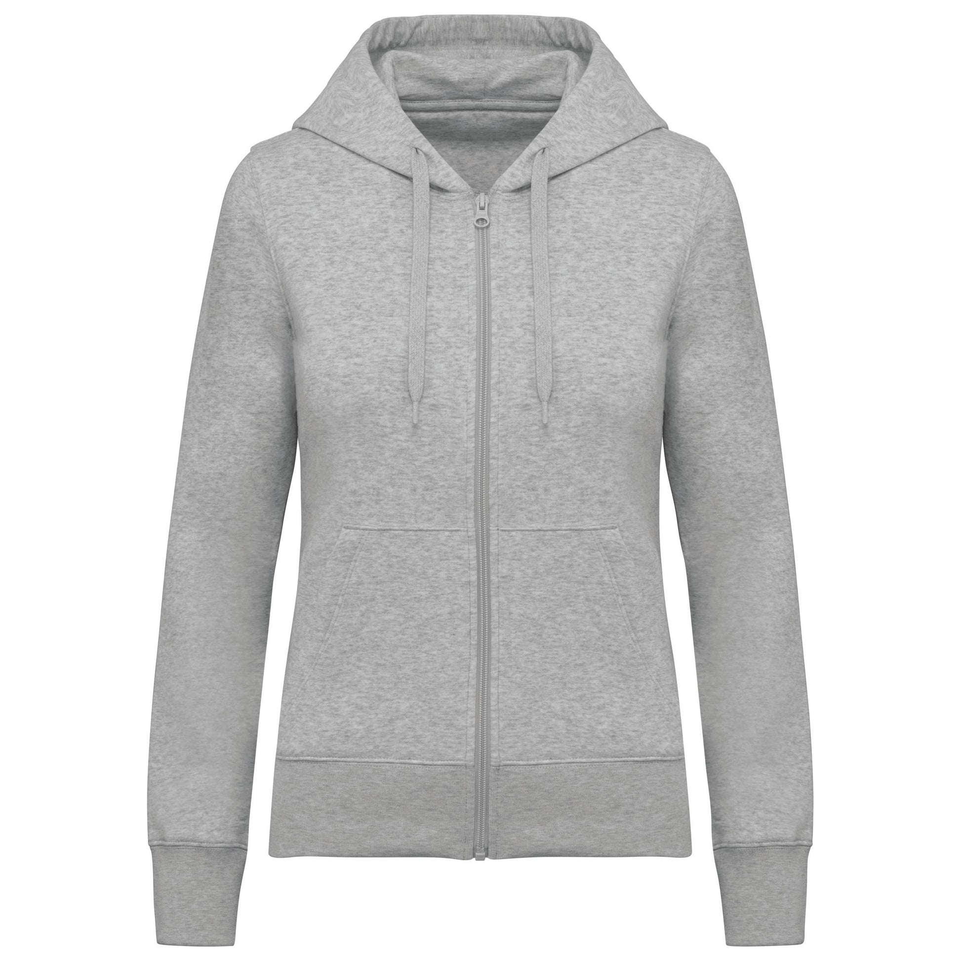 Ecologische damessweater met capuchon en ritssluiting
